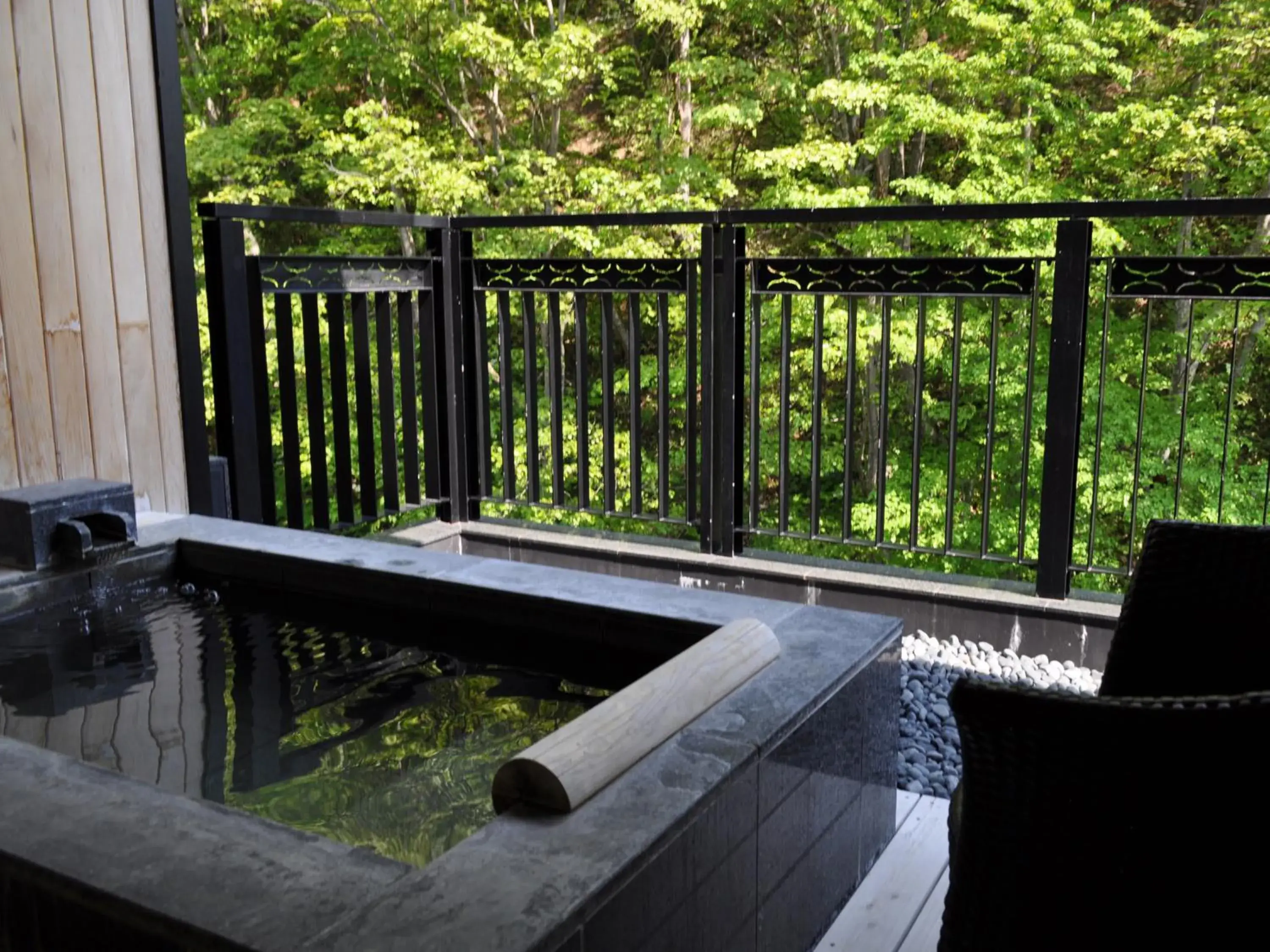 Hot Spring Bath in Niseko Konbu Onsen Tsuruga Besso Moku No Sho