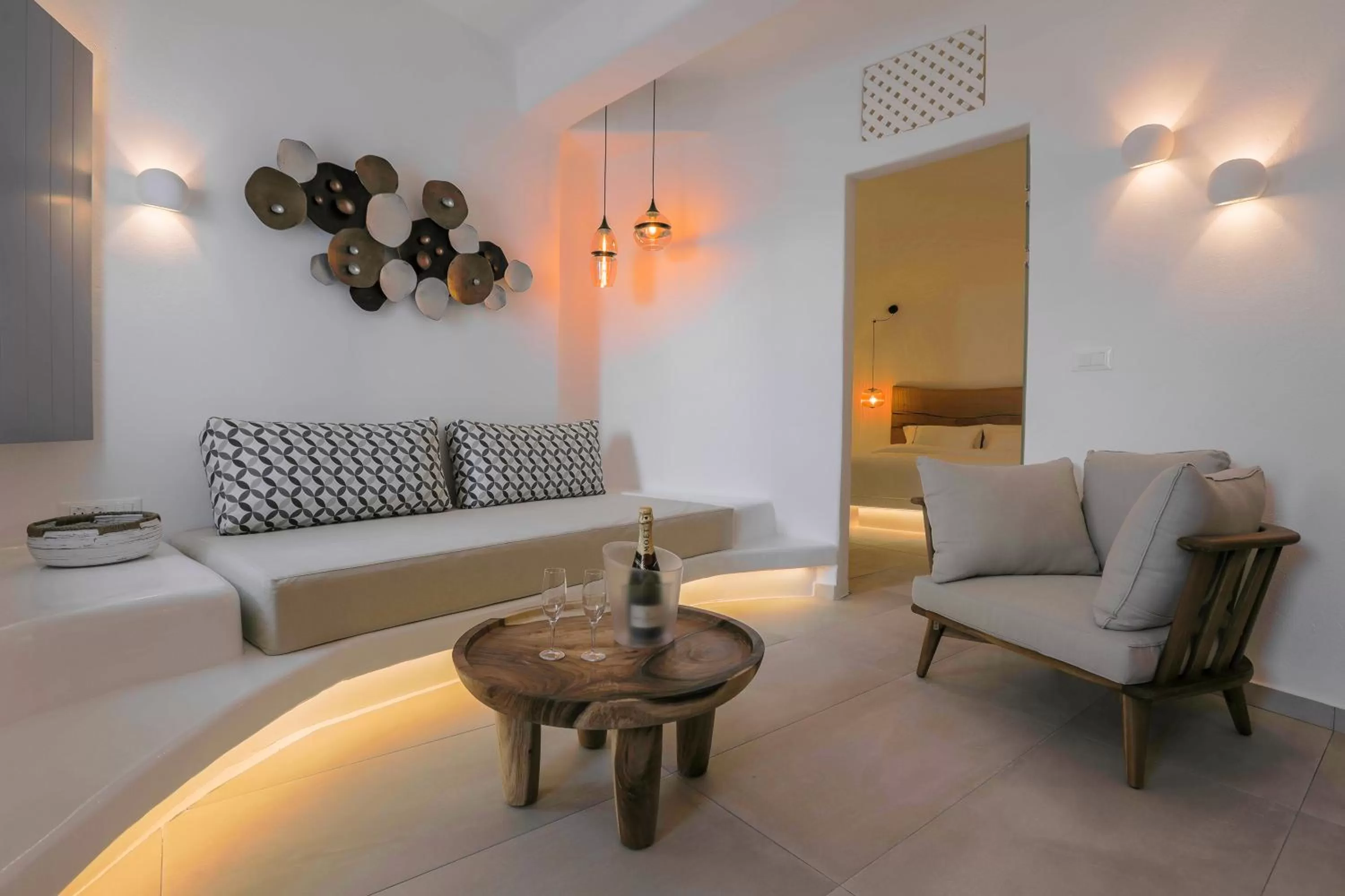 Living room in Eternity Suites Santorini