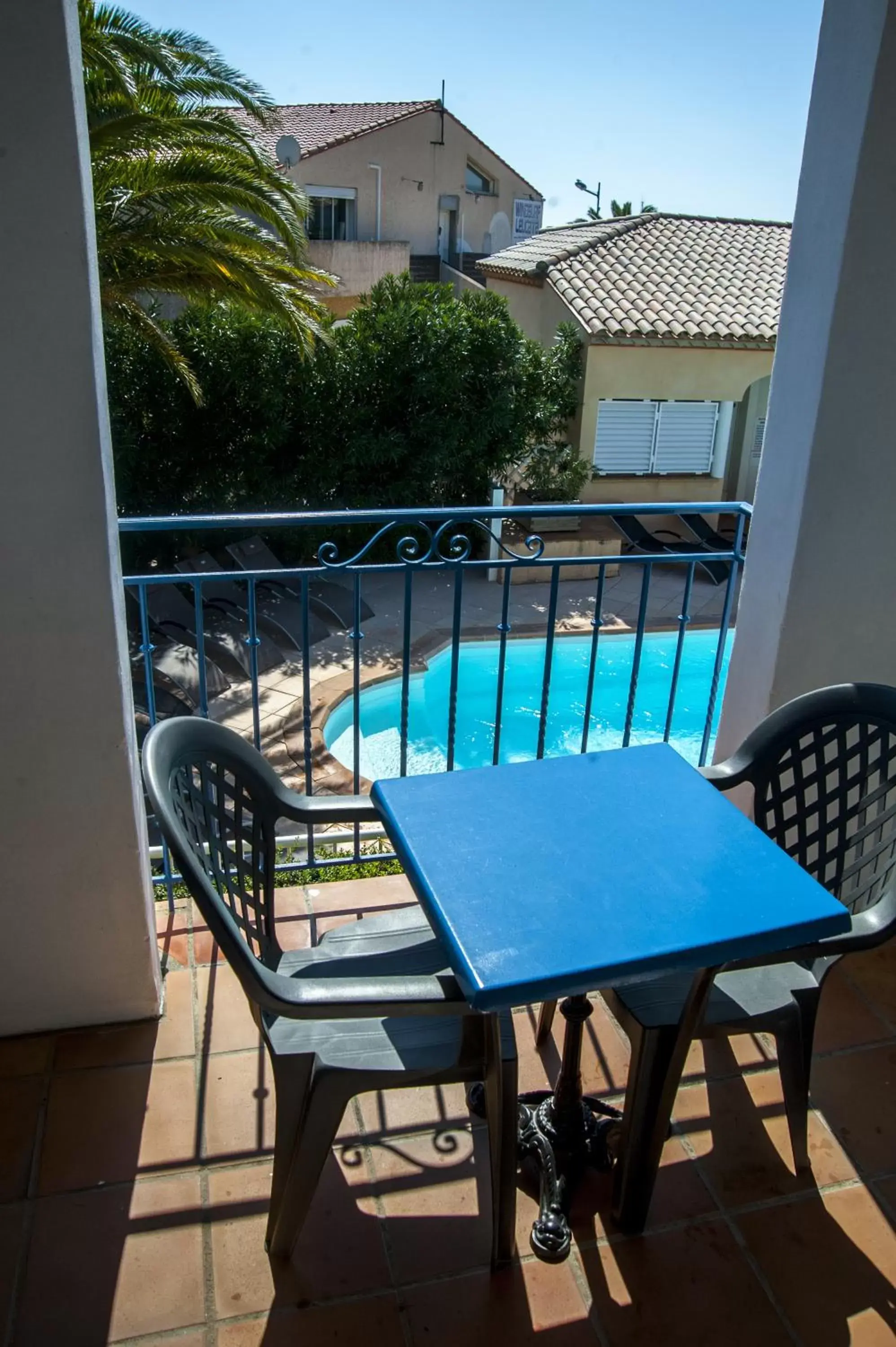 Balcony/Terrace, Pool View in Hôtel Le Leukos