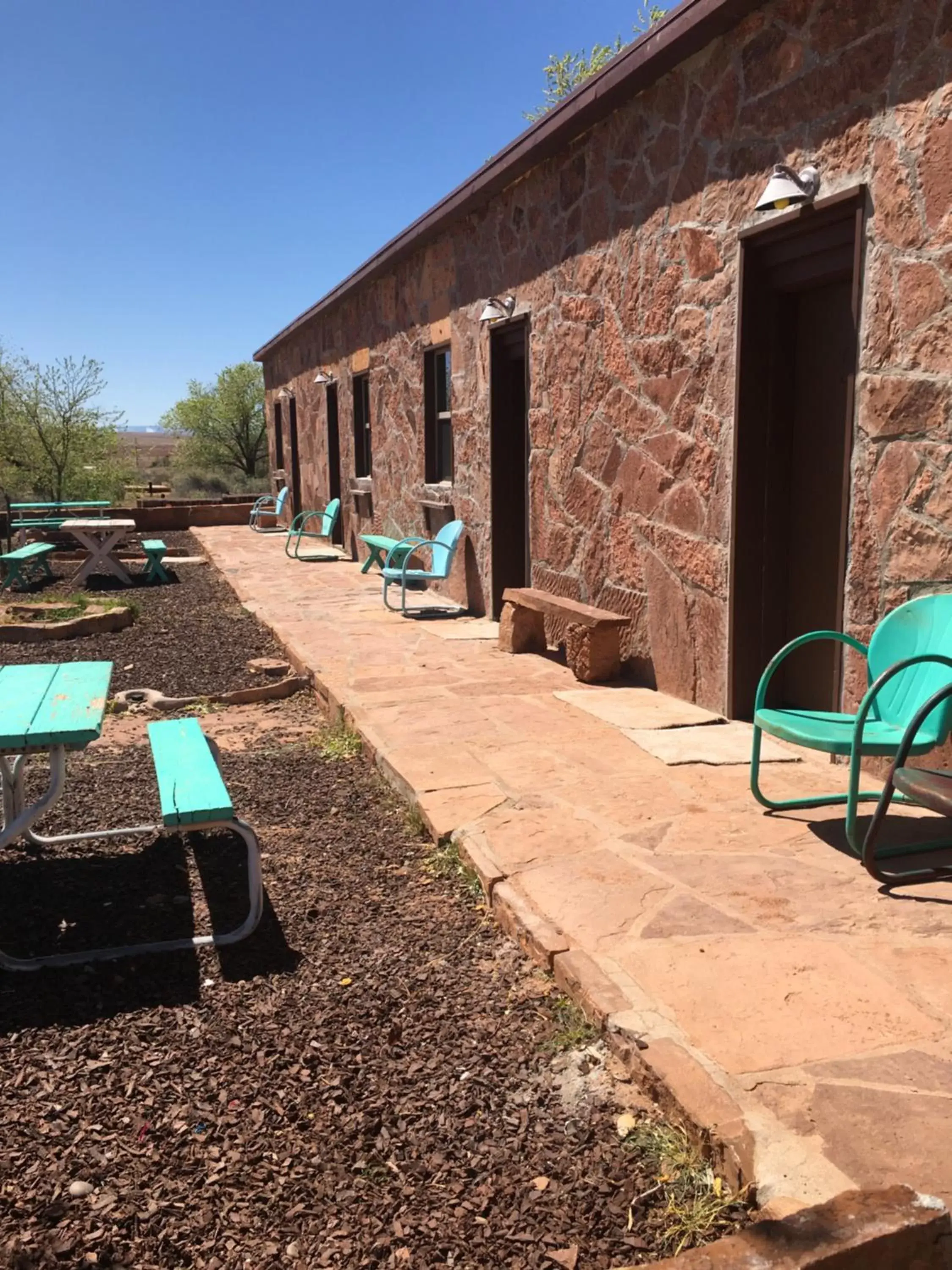 Patio in Lee's Ferry Lodge at Vermilion Cliffs