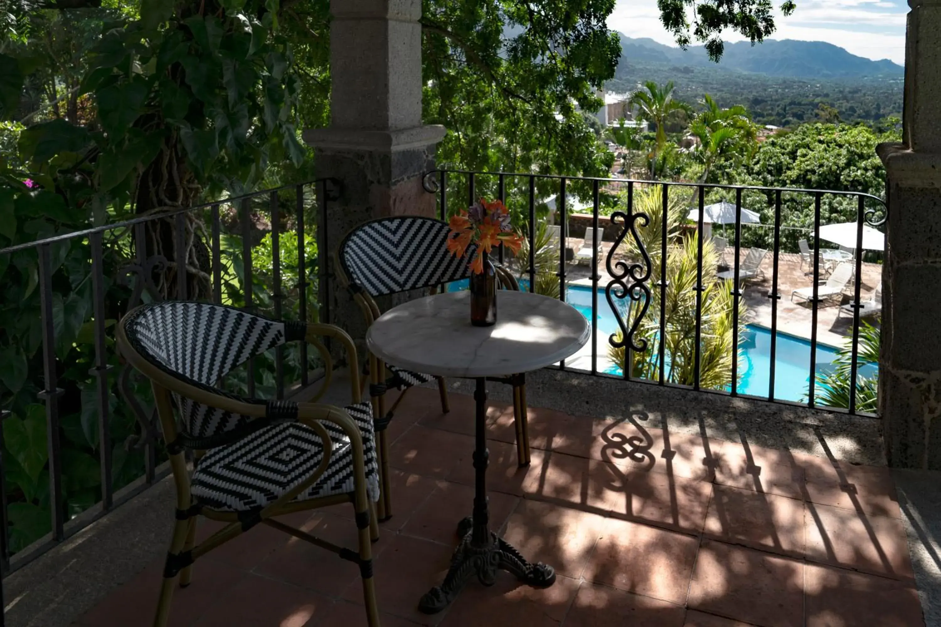 View (from property/room), Pool View in Posada del Tepozteco