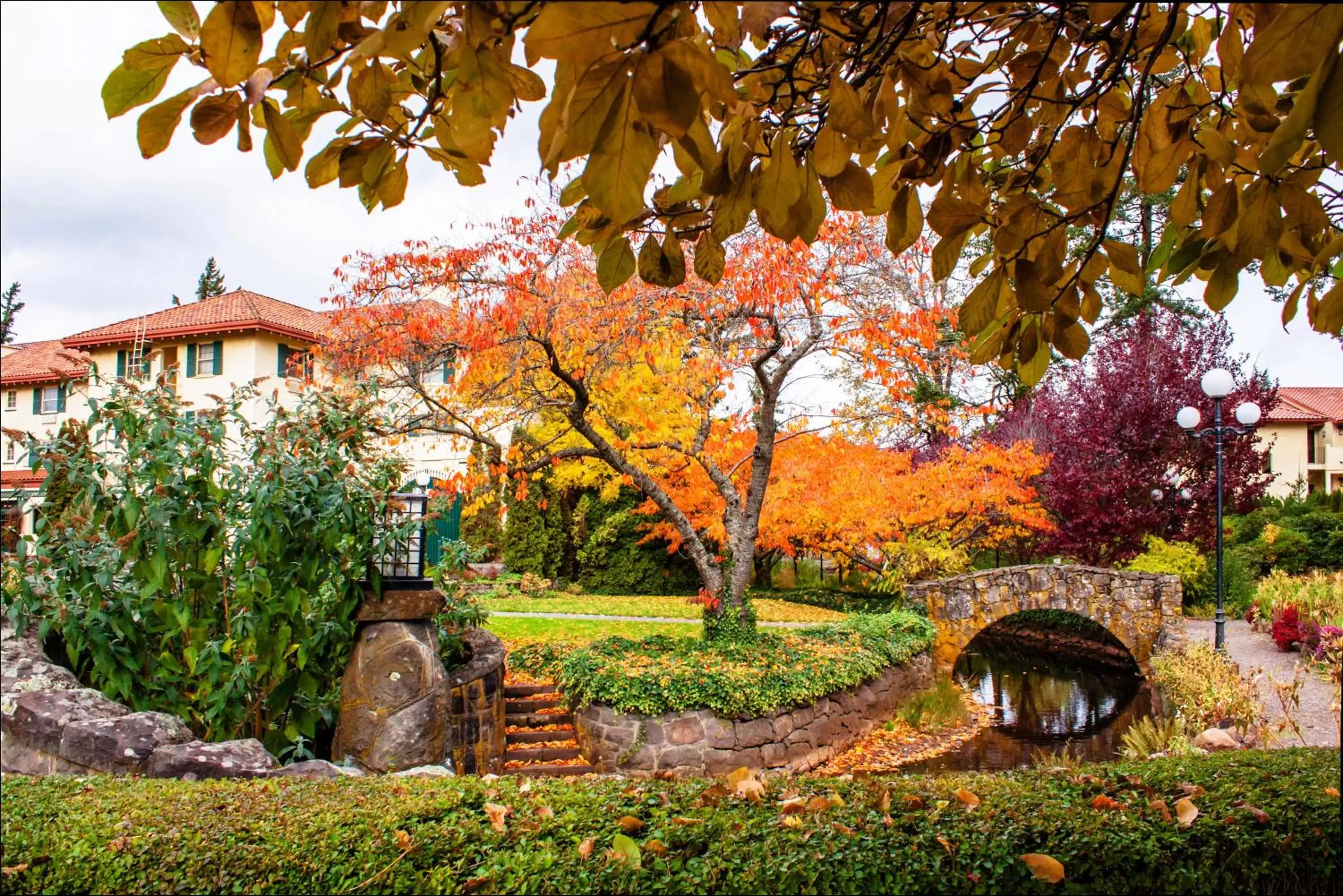 Property building, Garden in Columbia Gorge Hotel & Spa