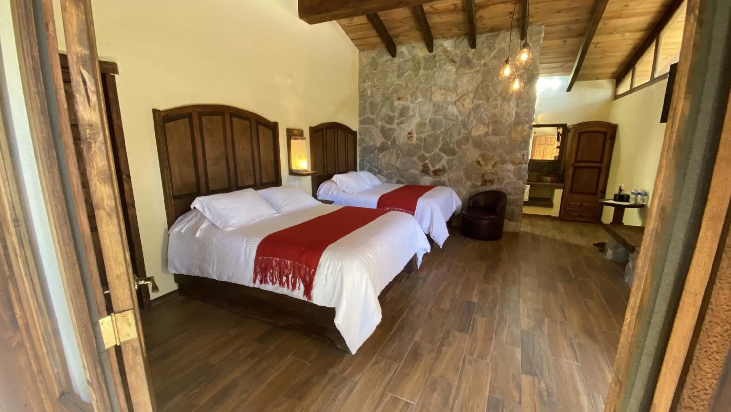 Bed in Cabañas La Cascada