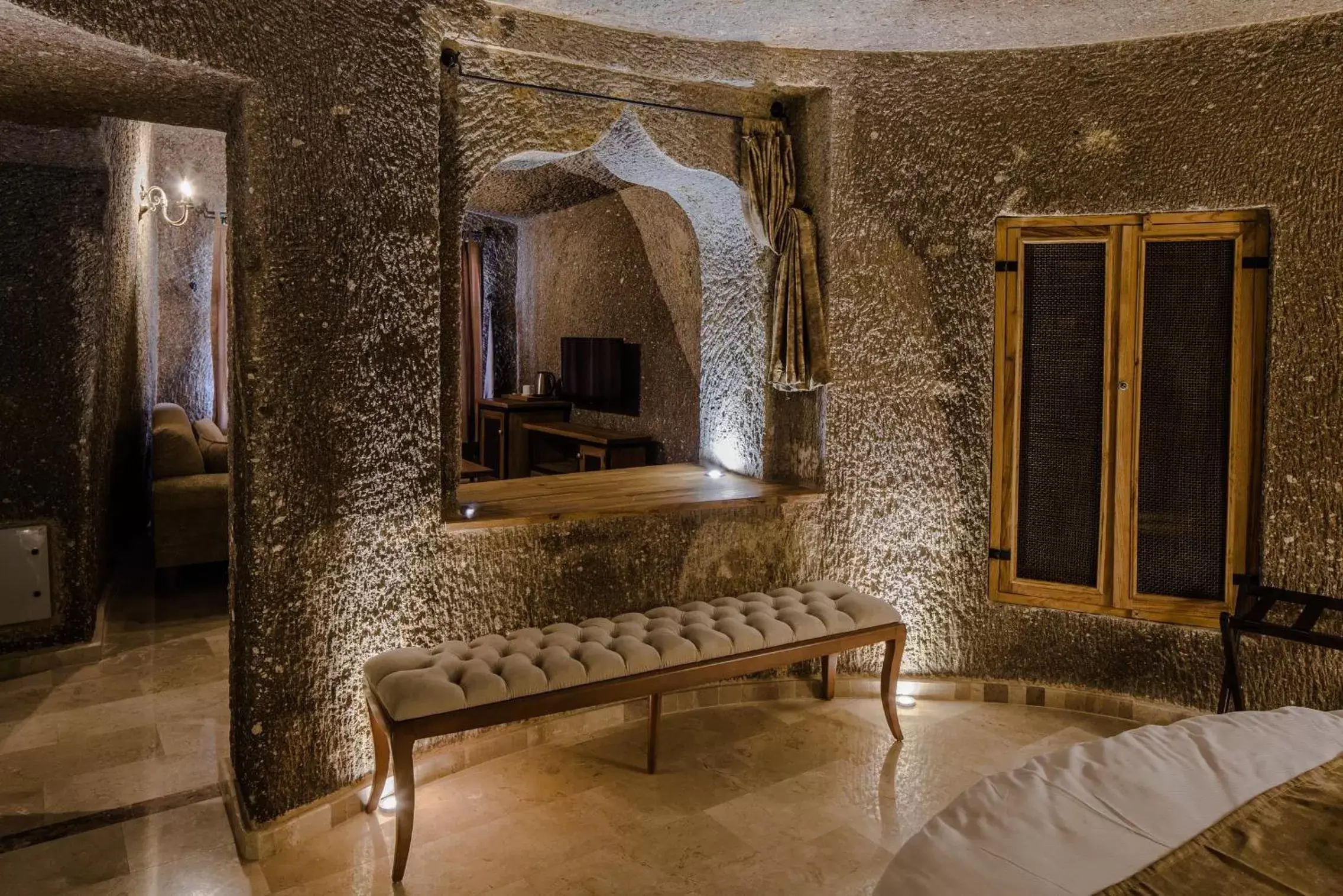 Bed in Lunar Cappadocia Hotel