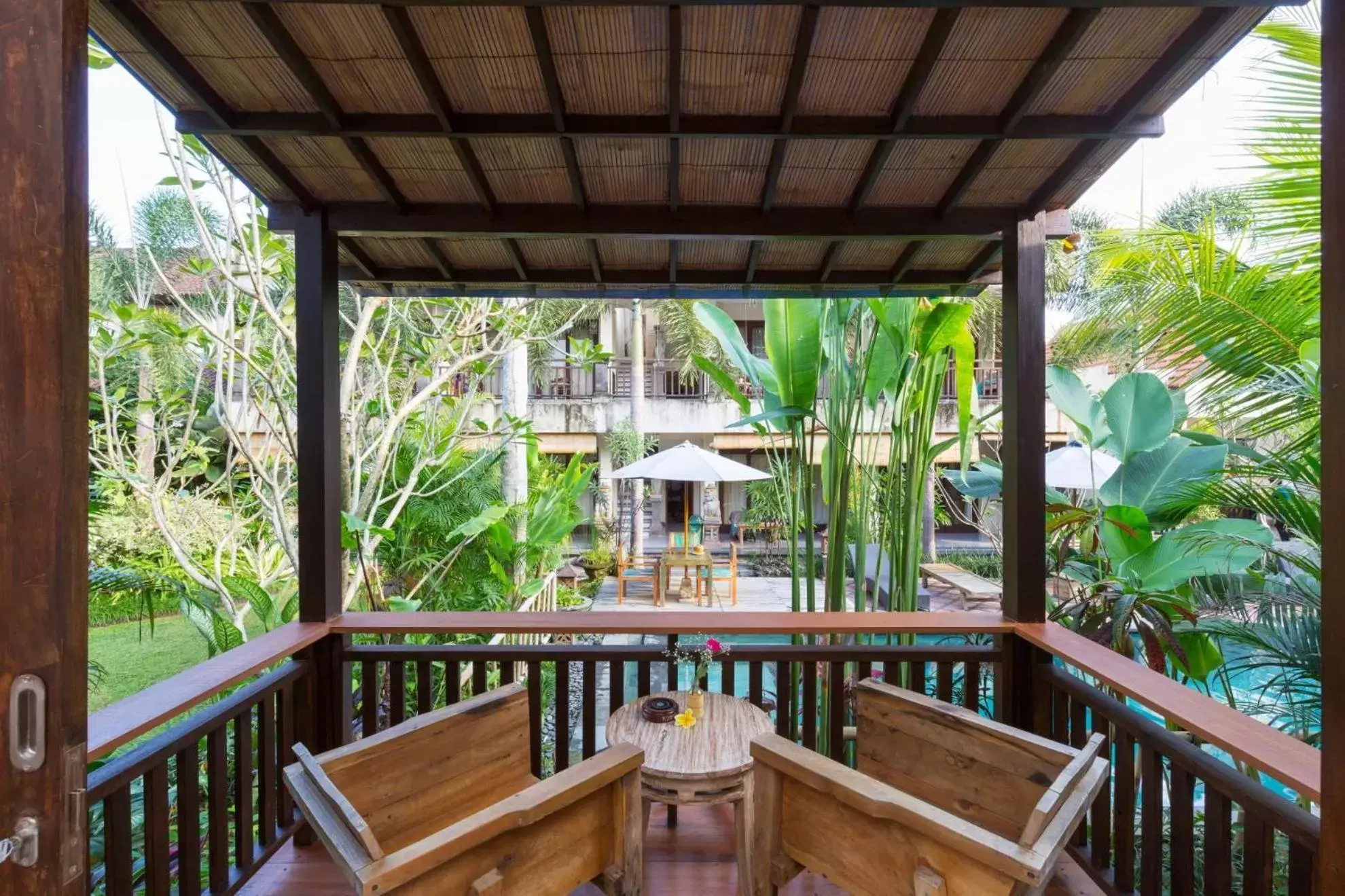 Balcony/Terrace in Meruhdani Boutique Hotel Ubud