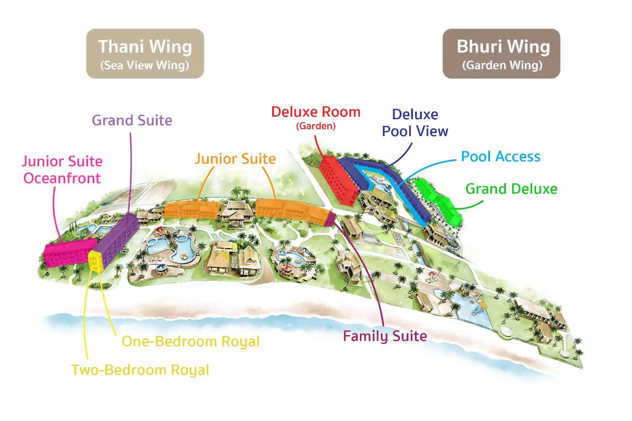 Floor plan, Bird's-eye View in Katathani Phuket Beach Resort - SHA Extra Plus