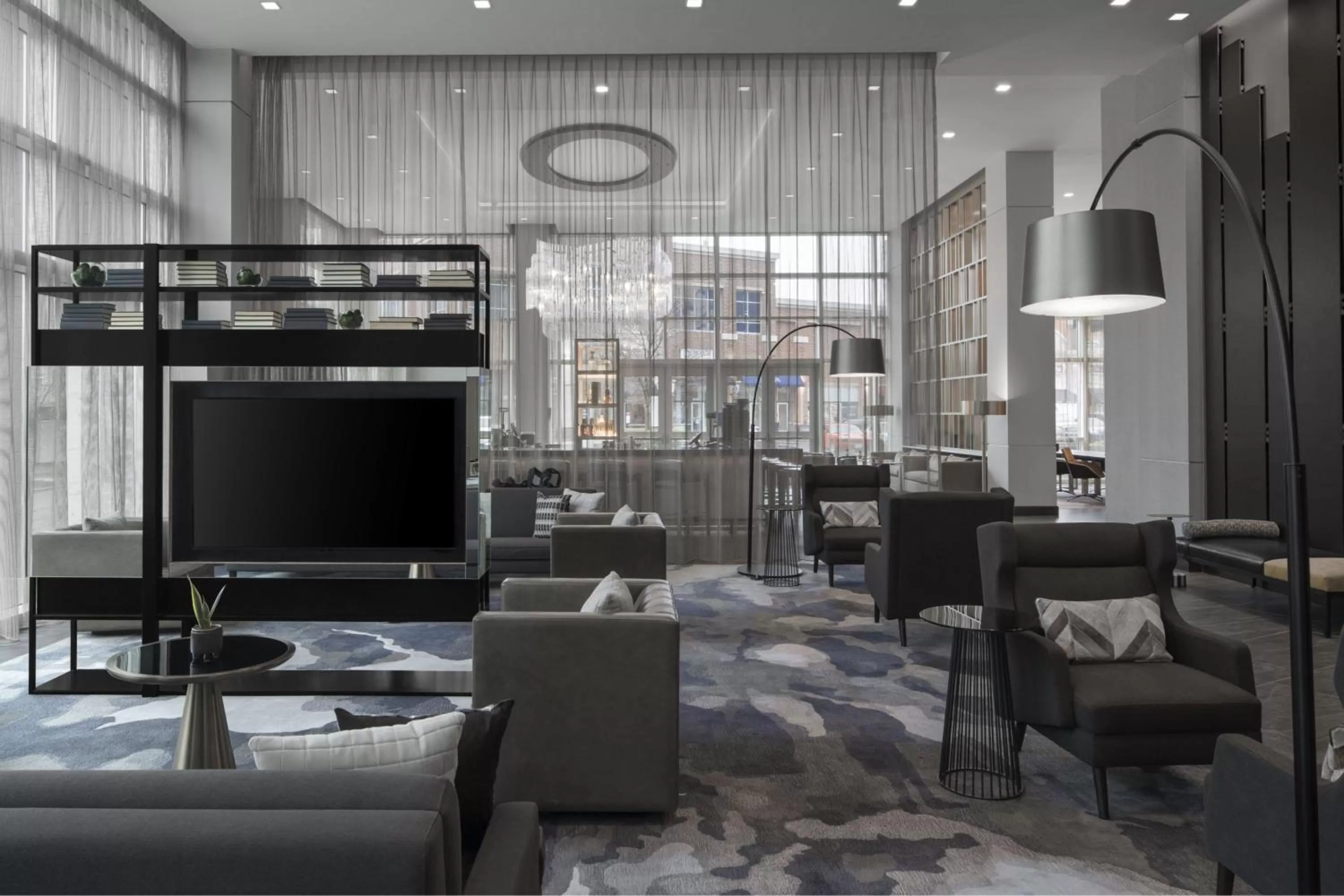 Lobby or reception in AC Hotel by Marriott Charlotte Ballantyne
