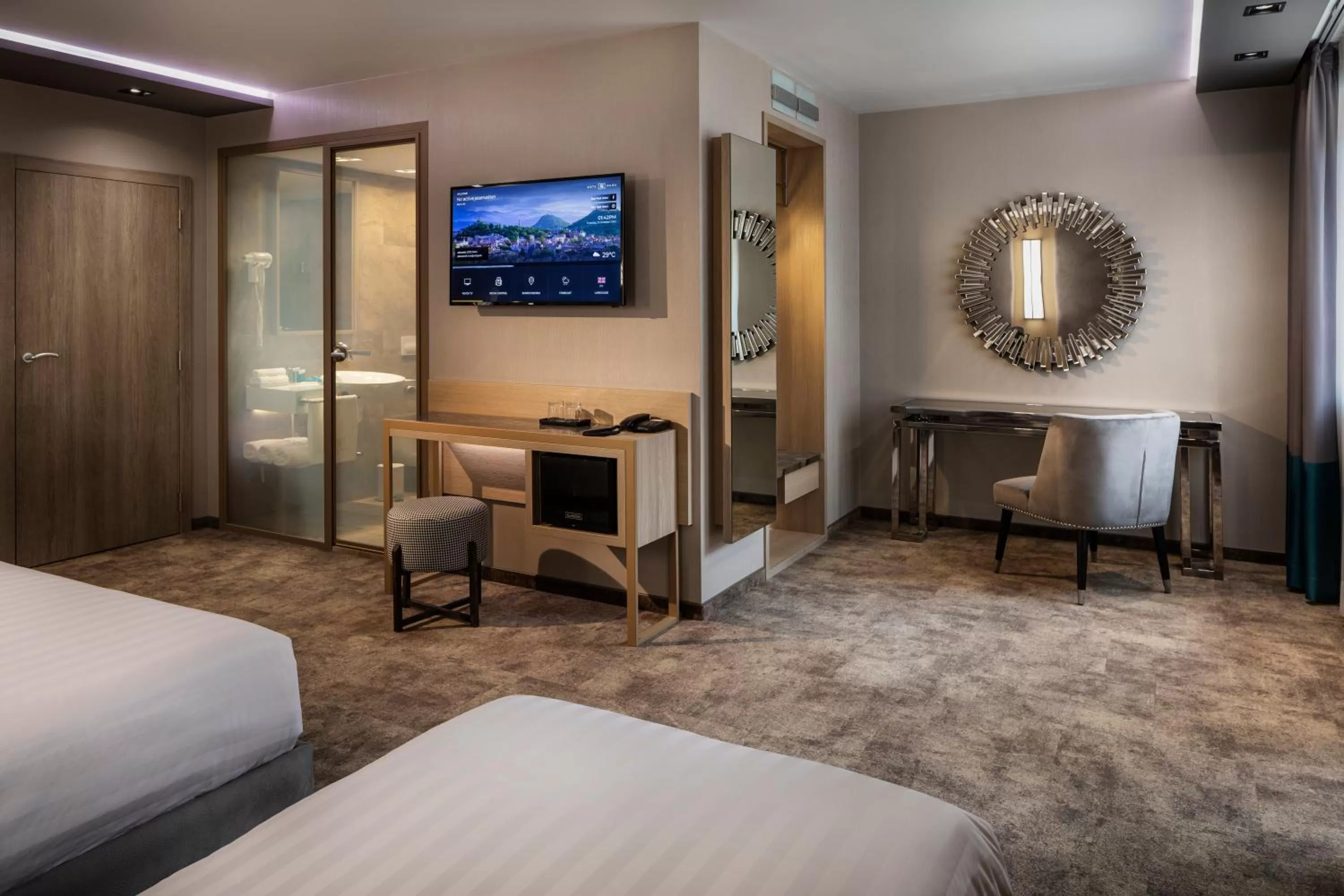 Photo of the whole room, Bed in -- ESTE PARK HOTEL -- part of Urban Chic Luxury Design Hotels - Parking & Compliments - next to Shopping & Dining Mall Plovdiv