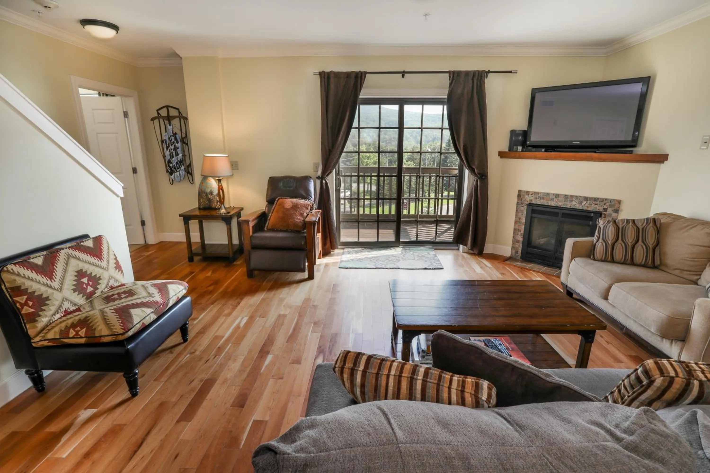 Living room in Kaatskill Mountain Club and Condos by Hunter Mountain