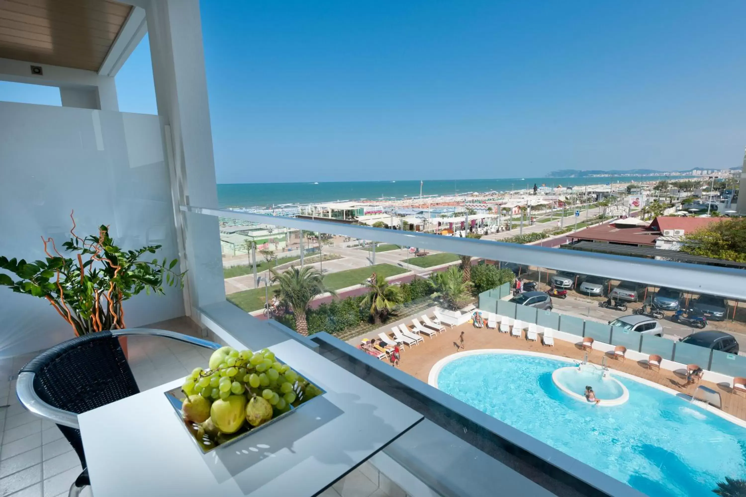 Balcony/Terrace, Pool View in Hotel Ambasciatori