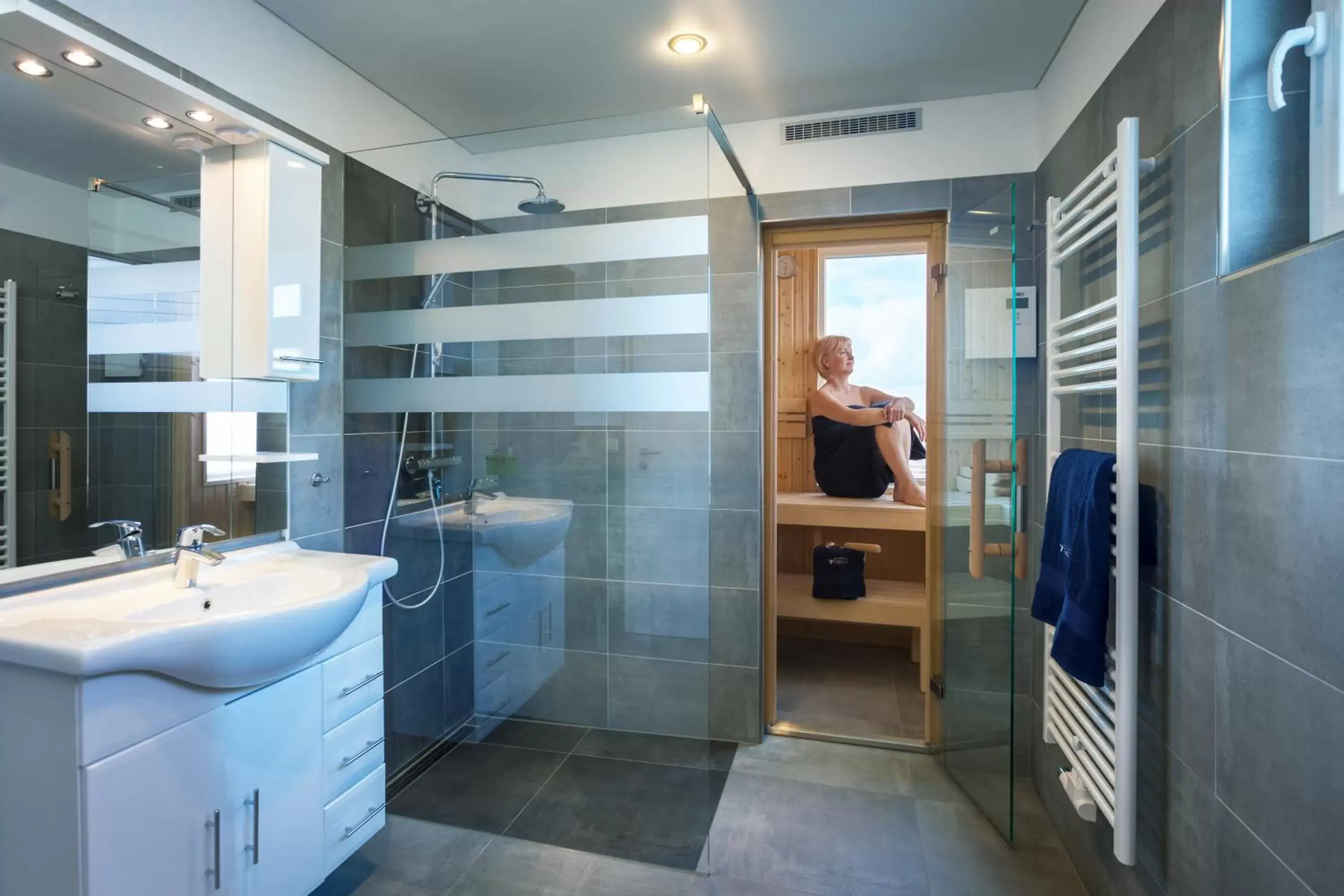 Sauna, Bathroom in Schwimmende Häuser im BALTIC SEA RESORT
