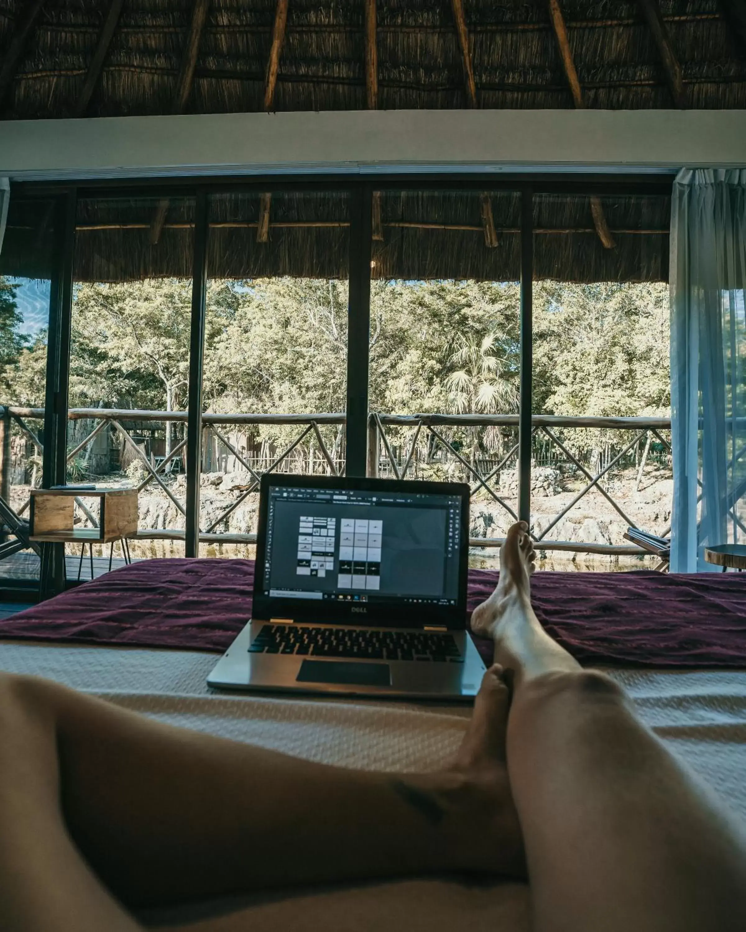 Bed in Zamna eco-lodge Tulum