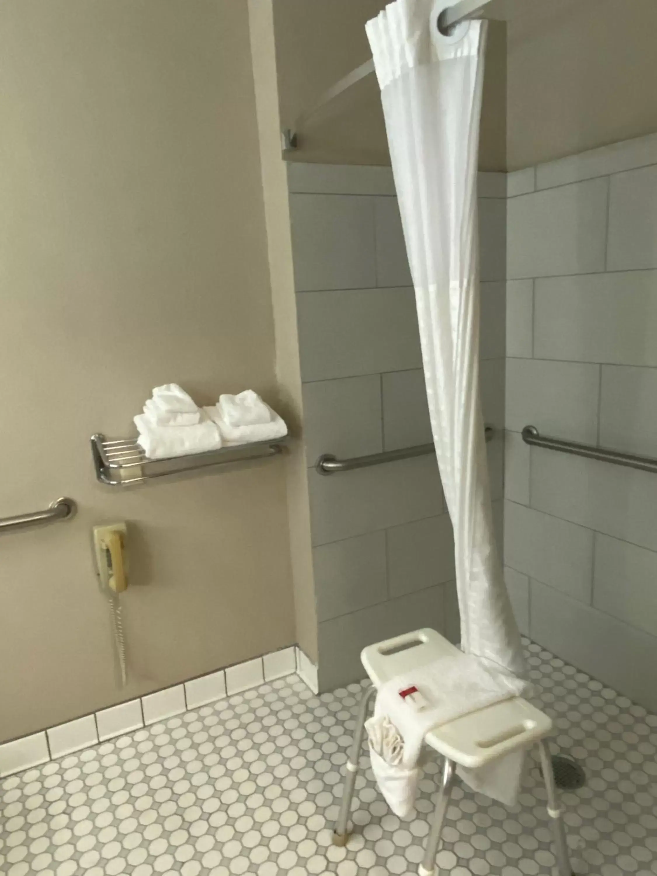 Shower, Bathroom in Super 8 by Wyndham Lynchburg VA