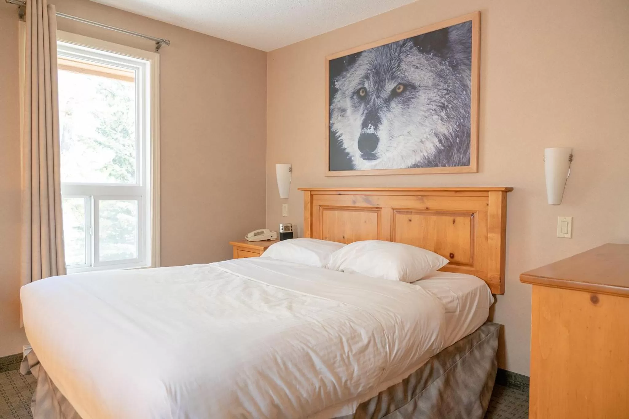 Bed in Banff Rocky Mountain Resort