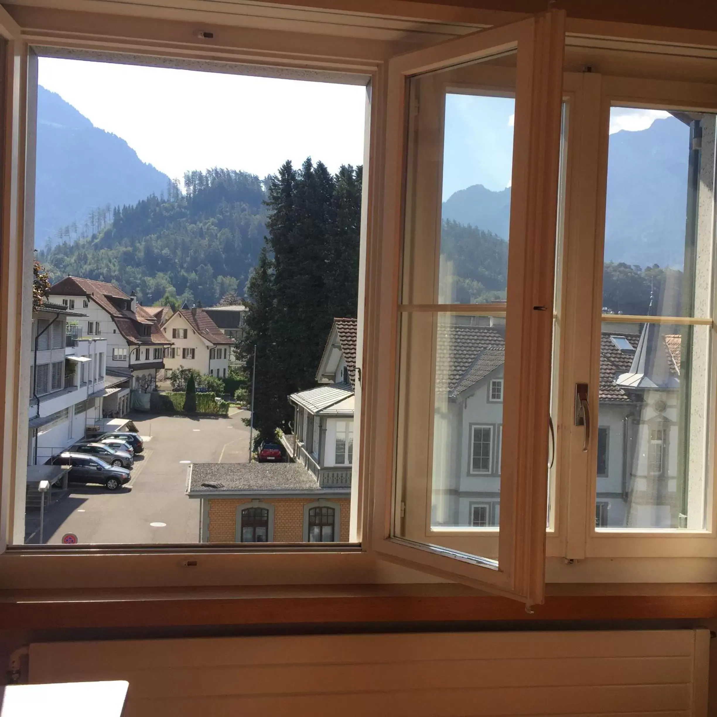 Mountain view, Balcony/Terrace in Interlaken Marco Hostel
