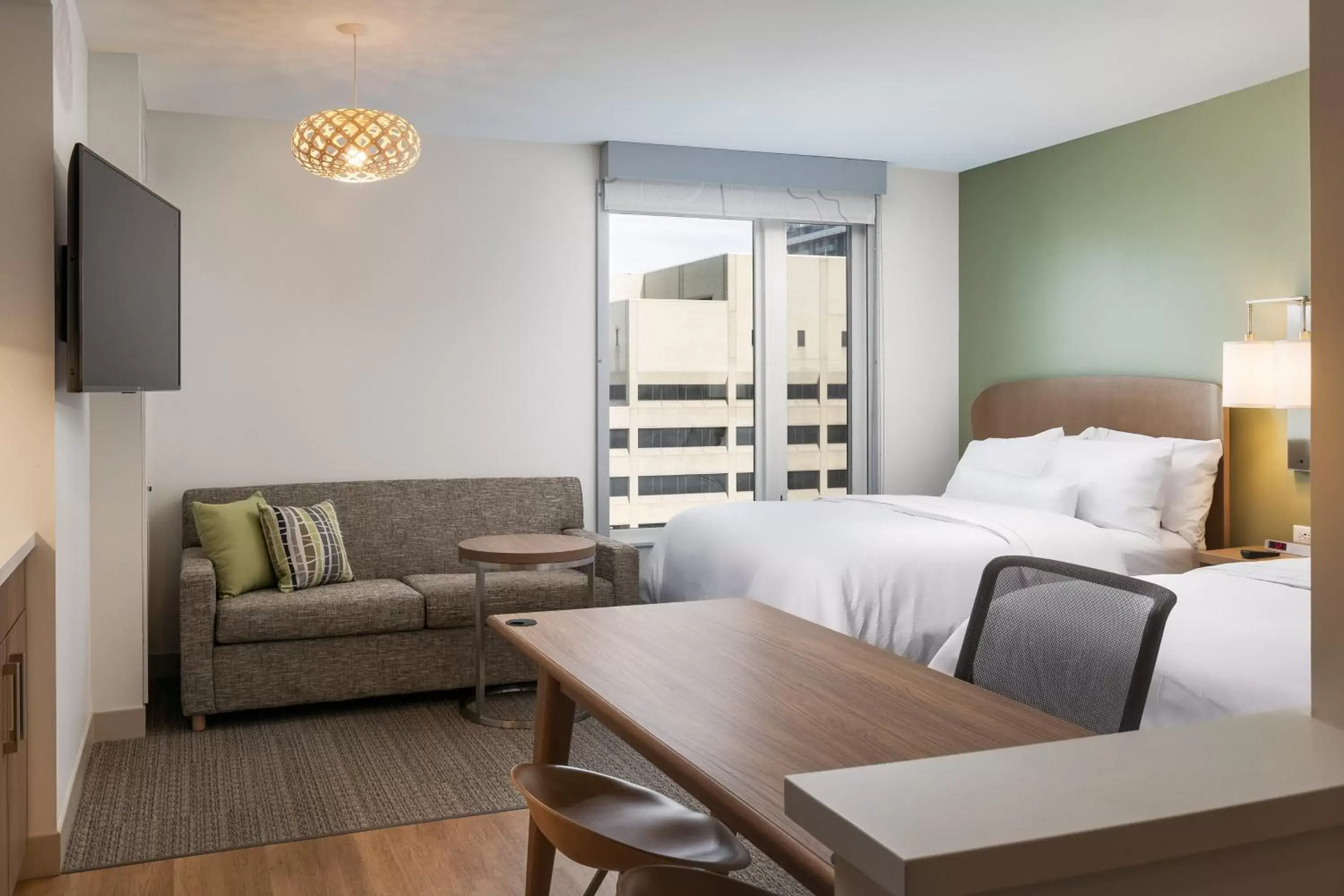 Queen Studio with Sofa Bed and Roll-in Shower - Mobility and Hearing Accessible in Element Denver Downtown East Queen Studio with Sofa Bed and Roll-in Shower - Mobility and Hearing Accessible in Element Denver Downtown East