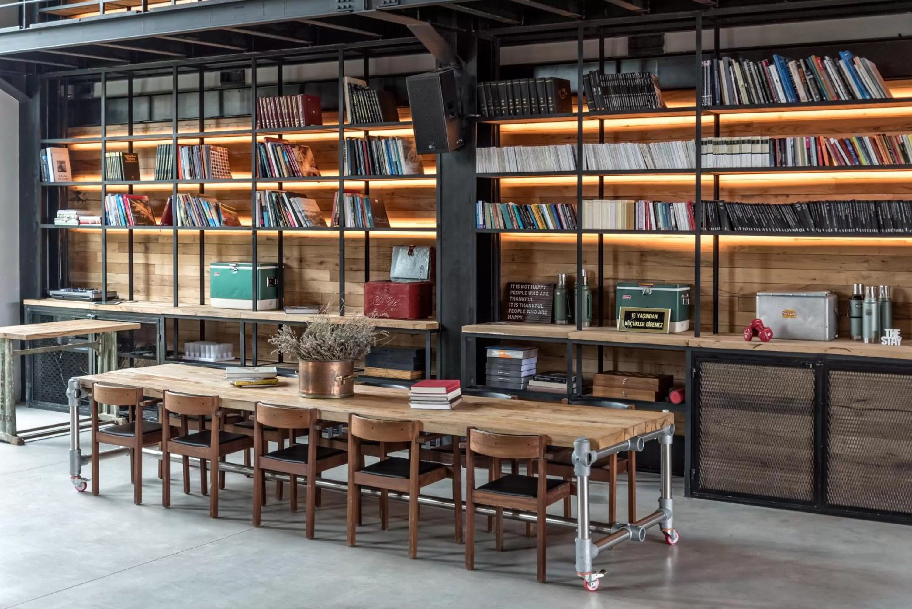 Library in Warehouse By The Stay