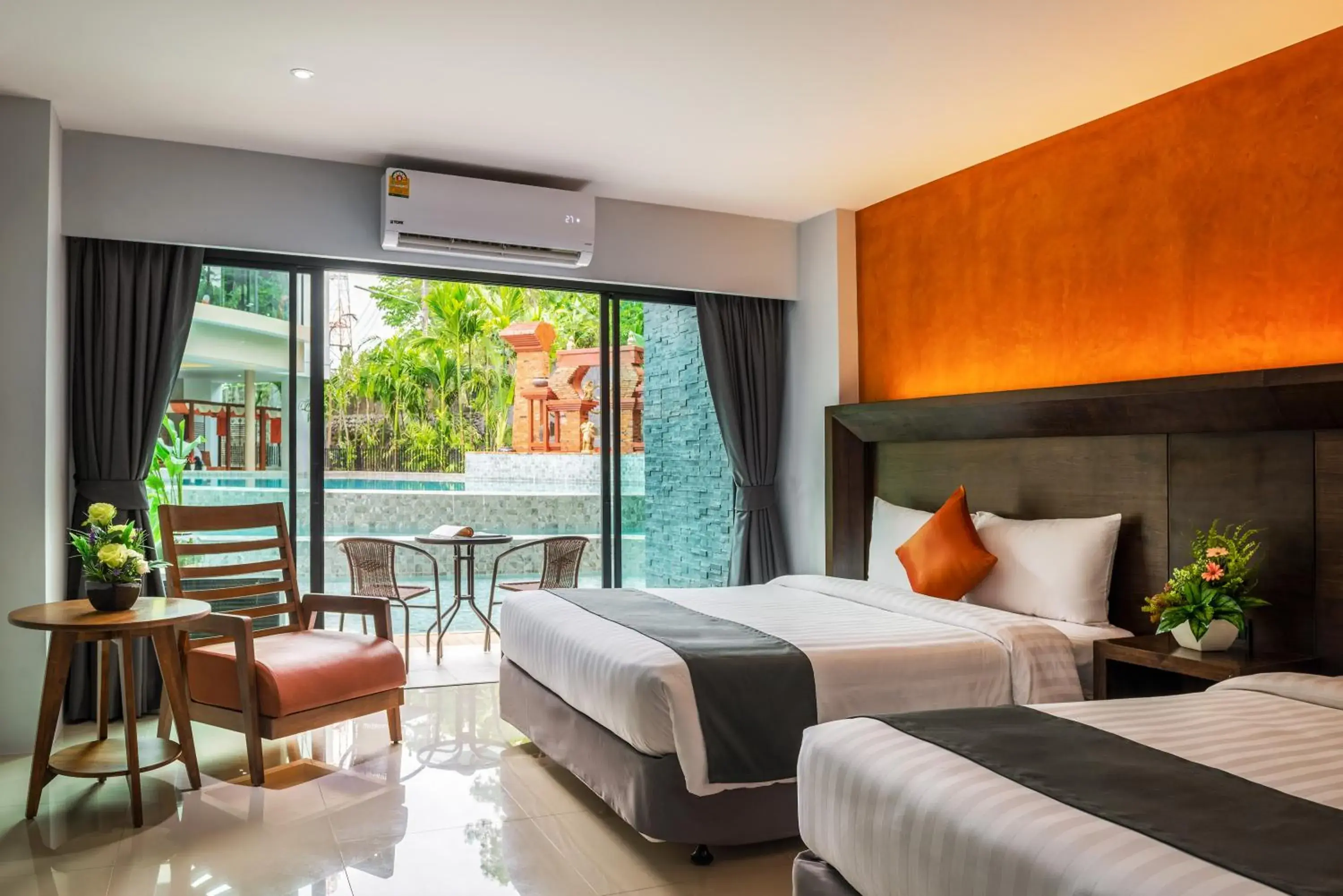 Balcony/Terrace, Bed in Areca Resort and Spa Balcony/Terrace, Bed in Areca Resort and Spa