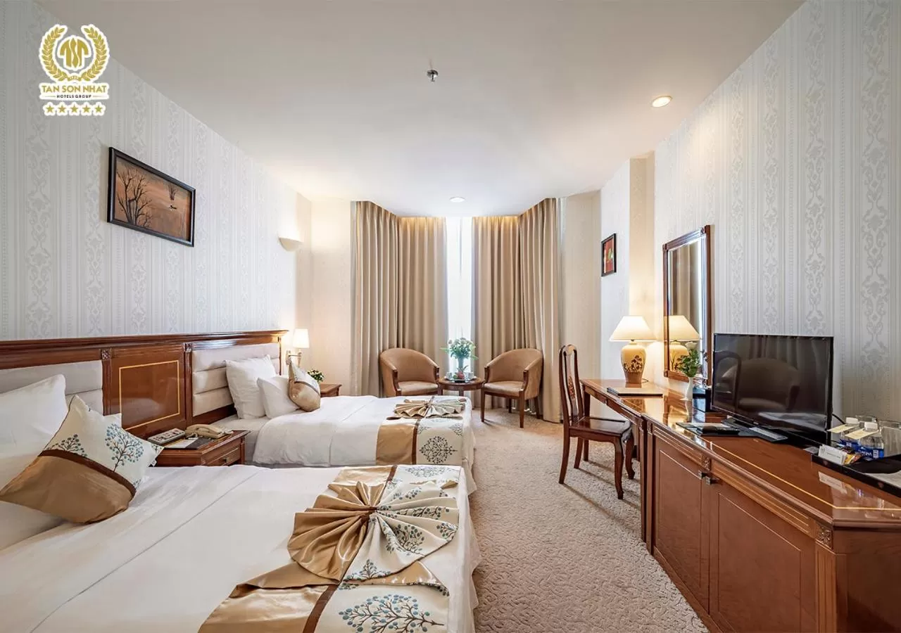 Bed in Tan Son Nhat Saigon Hotel