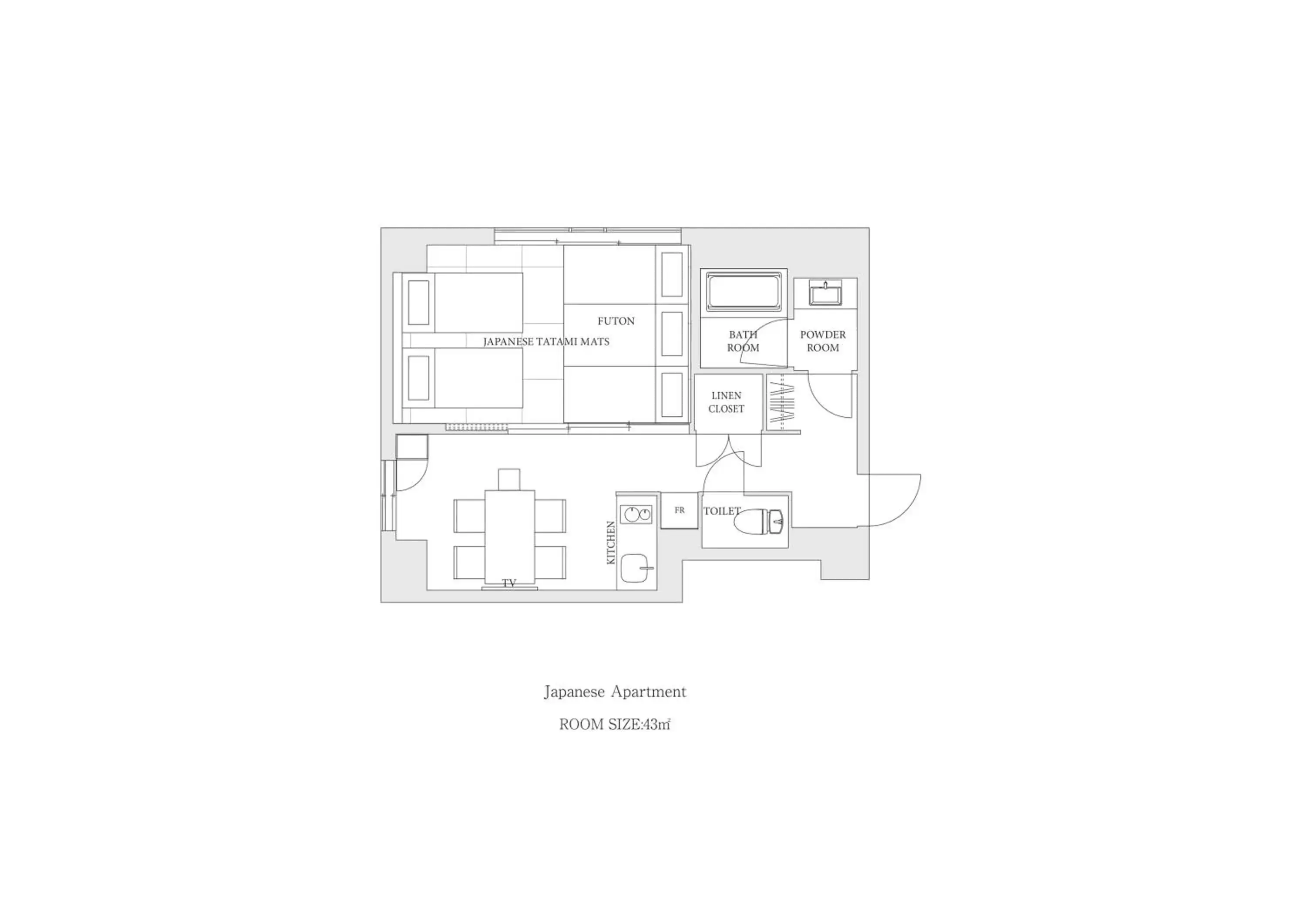 Photo of the whole room, Floor Plan in MIMARU OSAKA SHINSAIBASHI WEST