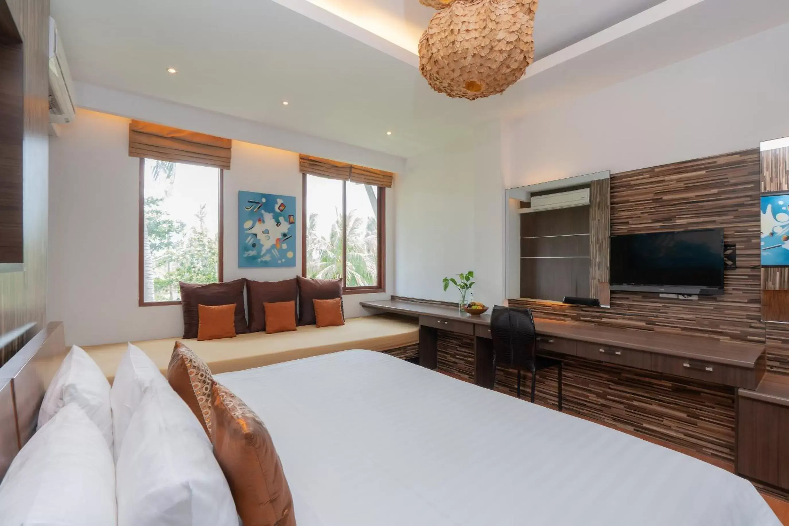 View (from property/room), Bed in Dhevan Dara Beach Villa Kuiburi