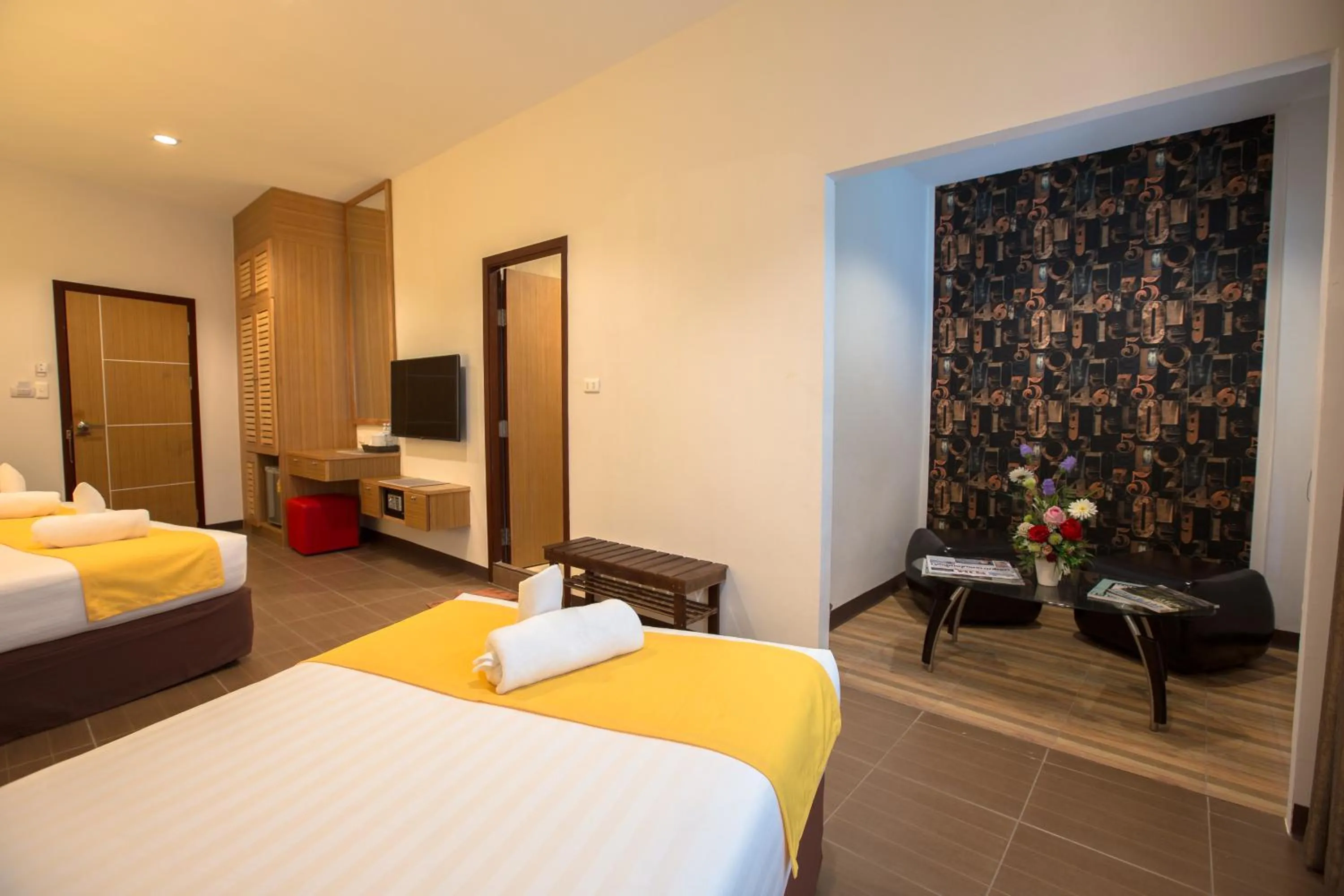 Living room, Bed in Tee Pak Dee Resident Phuket