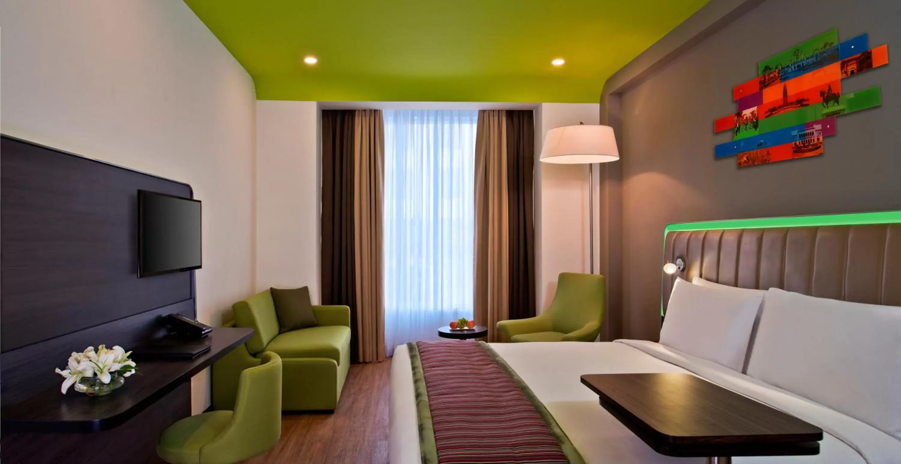 Bed, Seating Area in Park Inn By Radisson Amritsar Airport