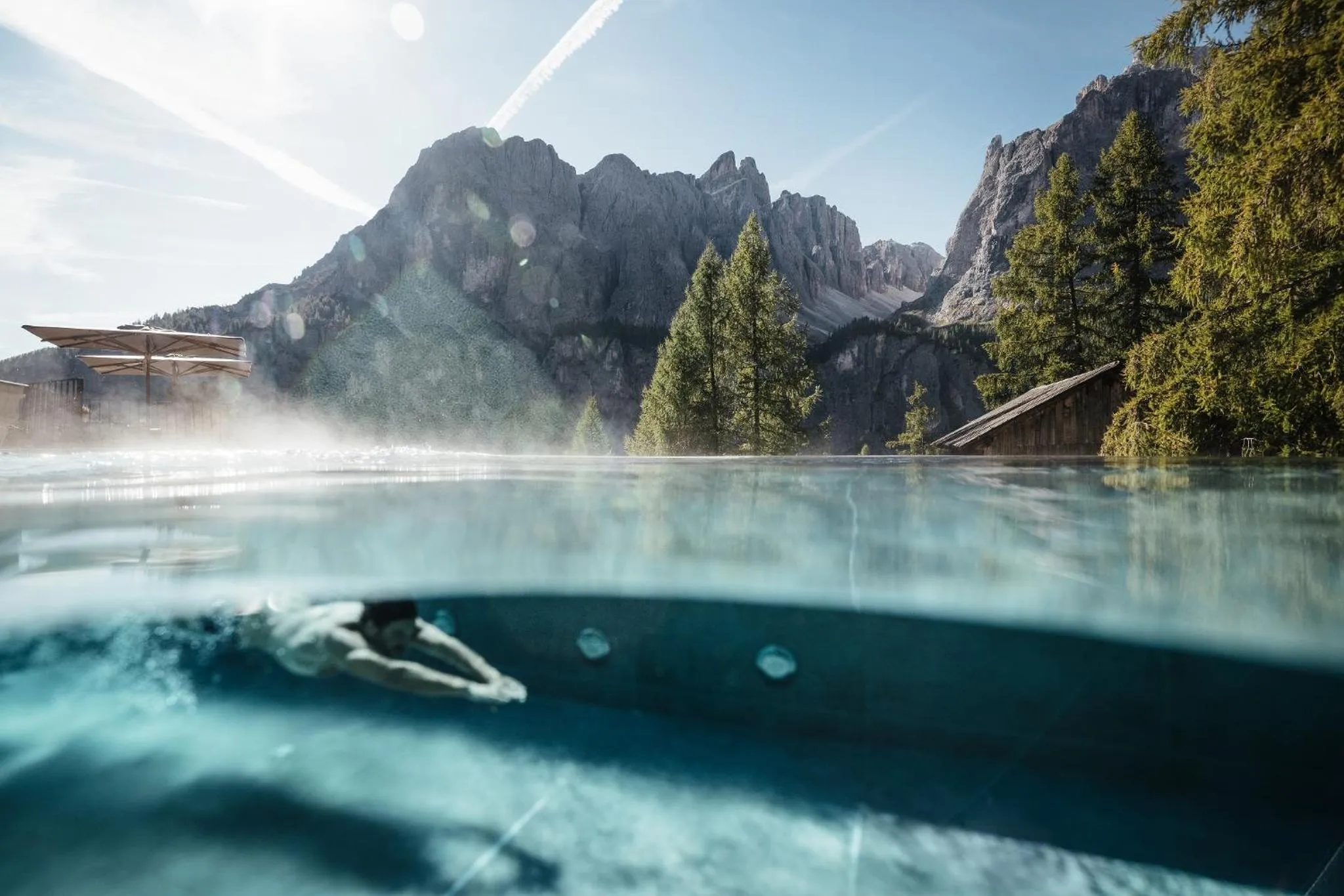 Swimming pool in Kolfuschgerhof Mountain Resort