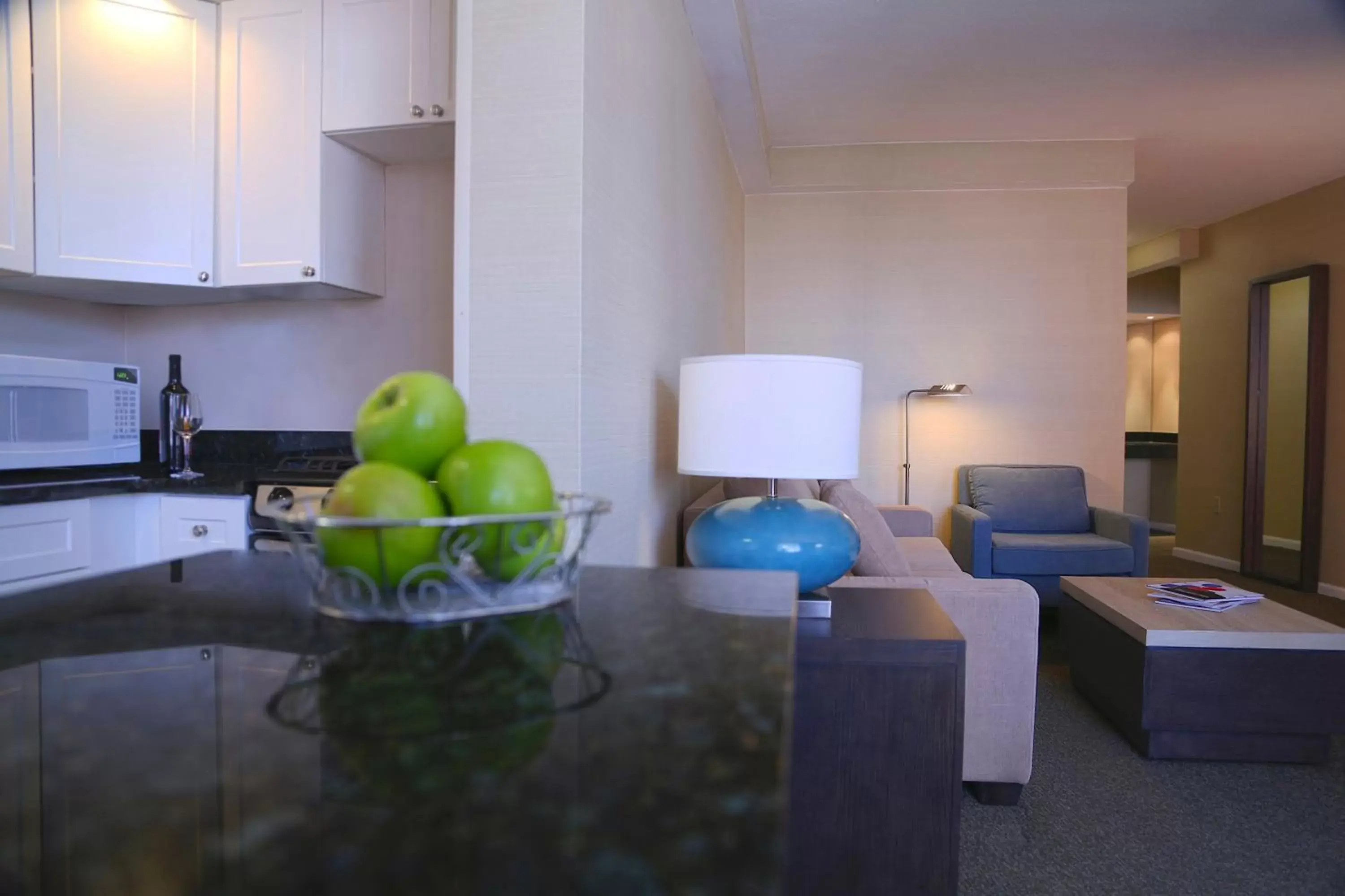 Living room, Kitchen/Kitchenette in The Windsor Suites Philadelphia