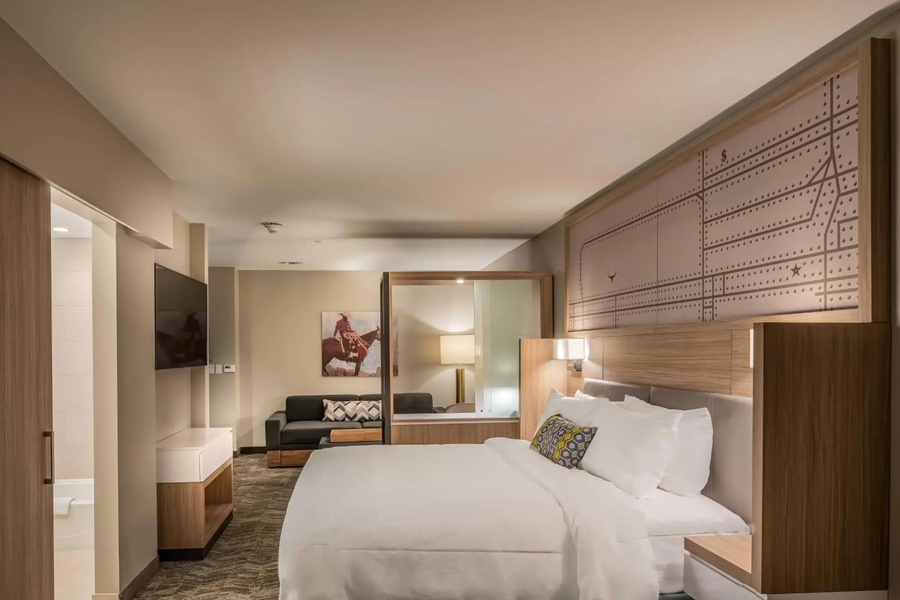 Photo of the whole room, Bed in SpringHill Suites by Marriott Fort Worth Historic Stockyards