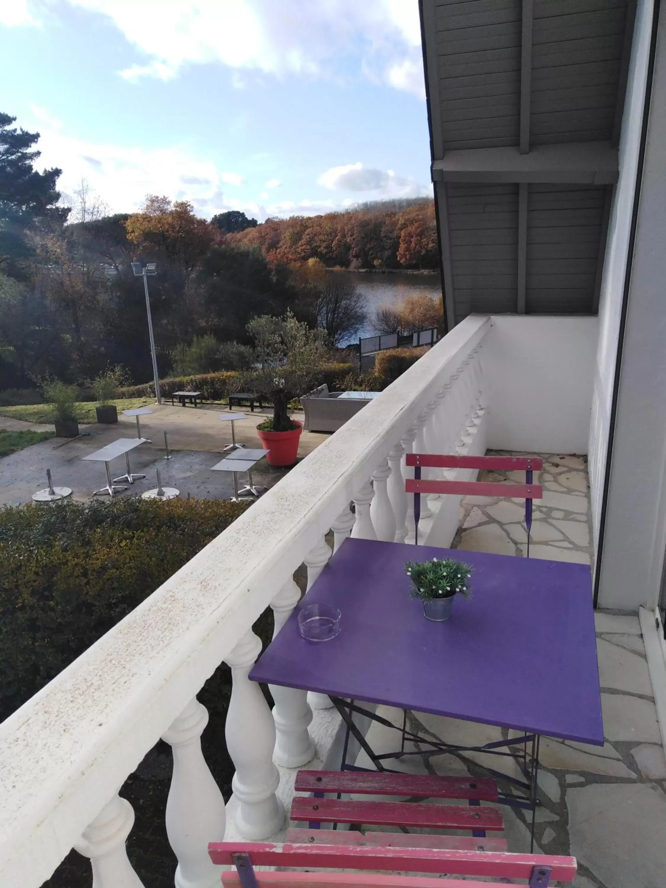 Balcony/Terrace in Hôtel Restaurant Logis Coté Lac