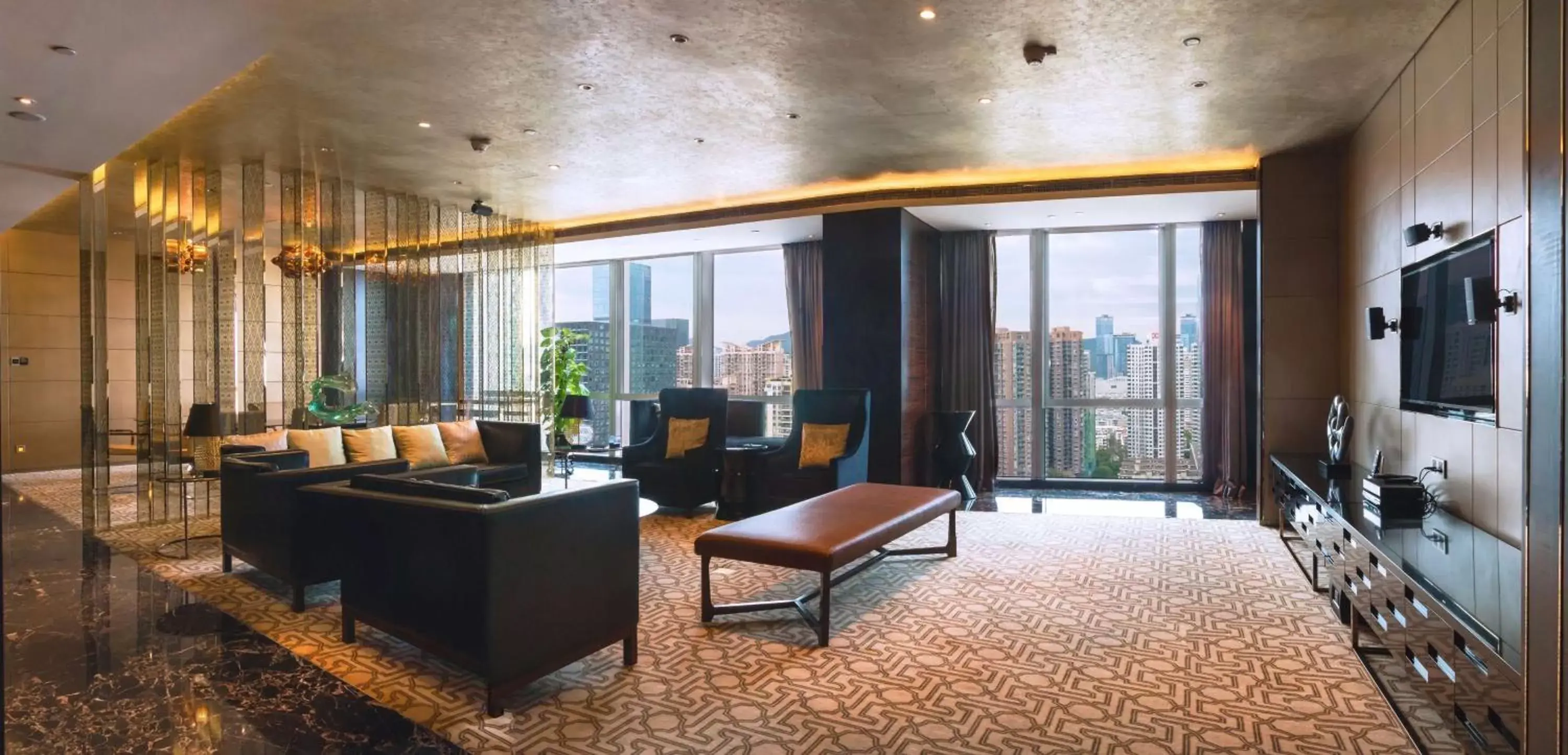 Living room, Seating Area in Hilton Shenzhen Futian, Metro Station at Hotel Front Door, Close to Futian Convention & Exhibition Center
