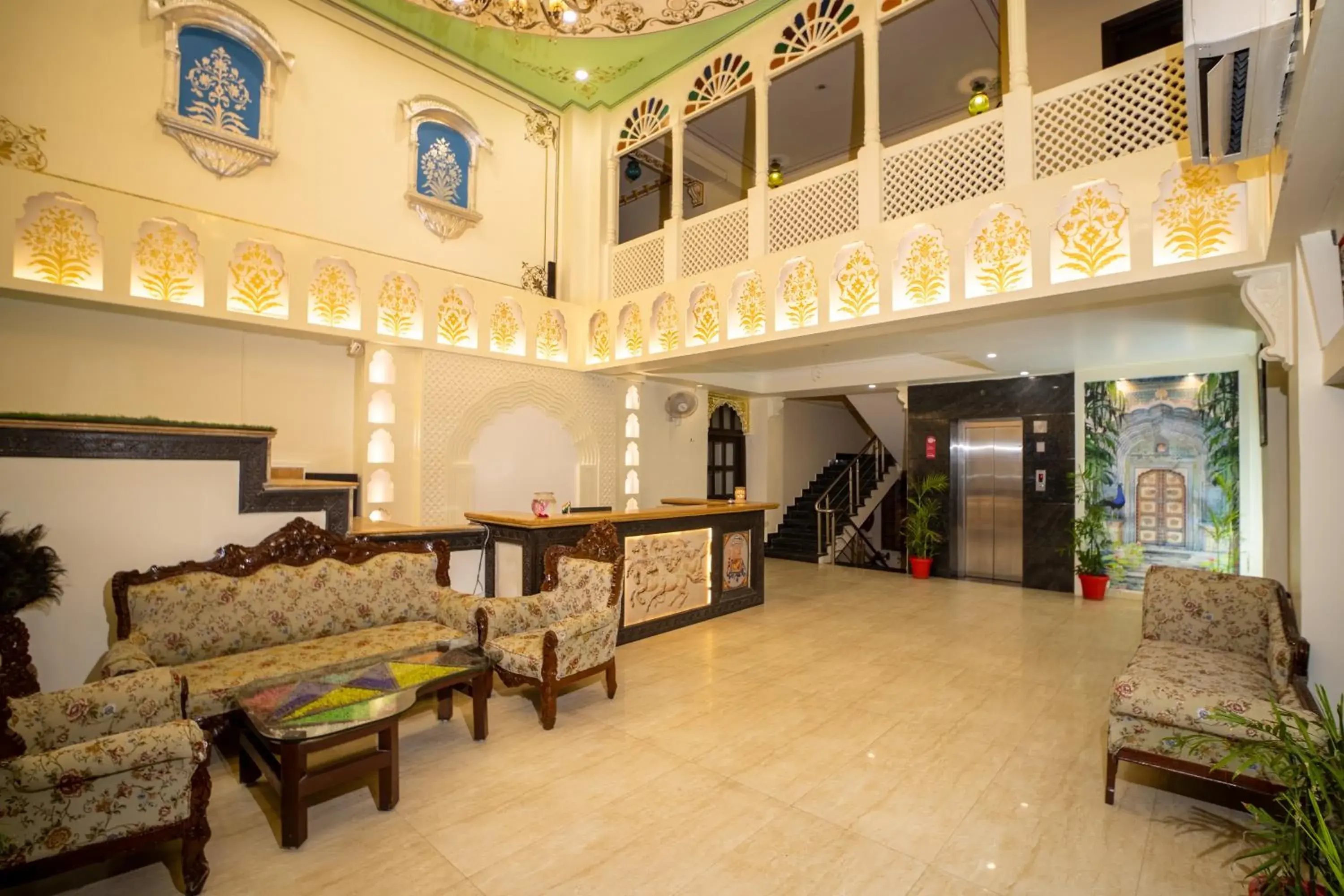 Lobby or reception in Hotel Laxmi Niwas - A Heritage Retreat Lobby or reception in Hotel Laxmi Niwas - A Heritage Retreat