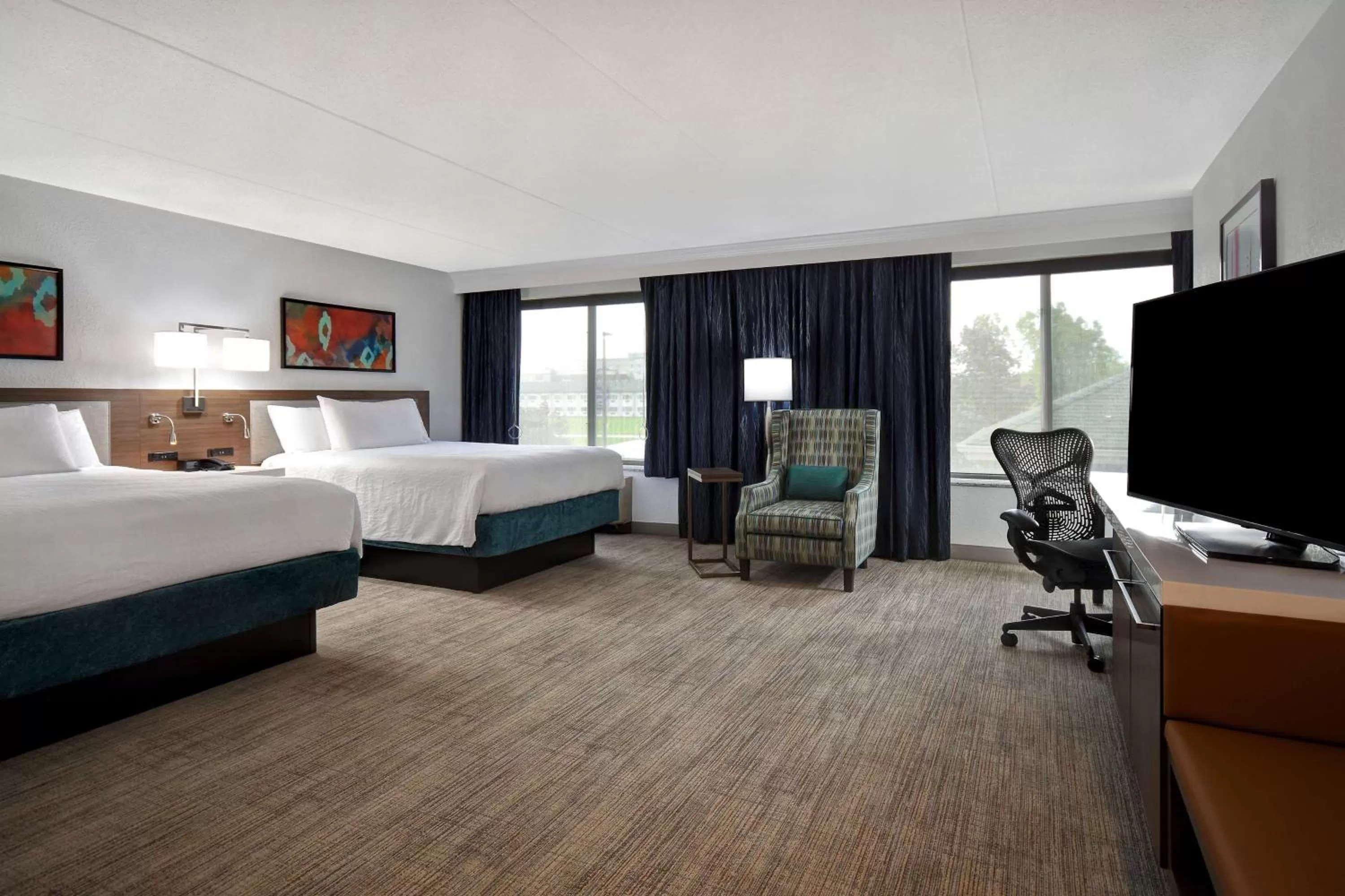 Double Room with Two Double Beds - Mobility Accessible in Hilton Garden Inn Detroit Metro Airport