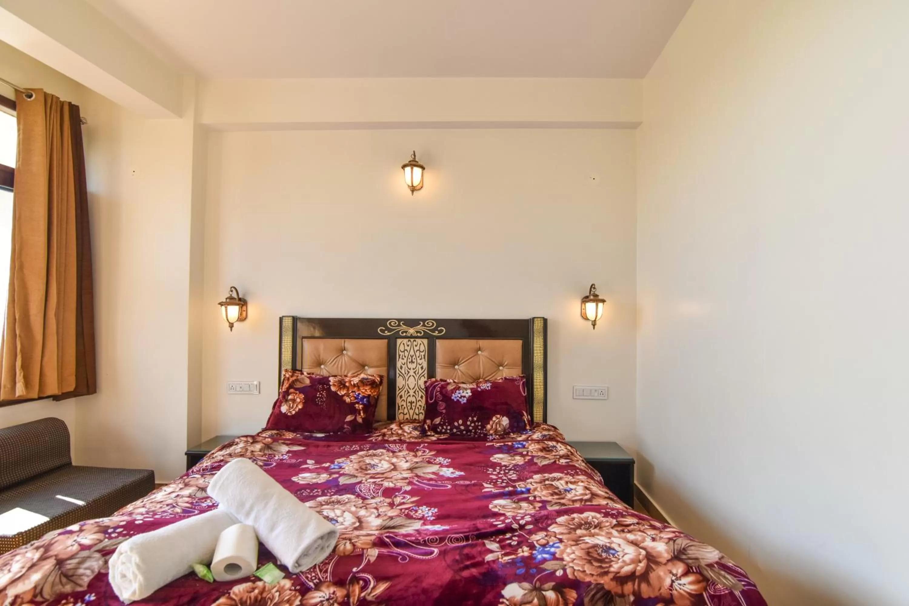 Bedroom, Bed in Dhanlaxmi Apartments