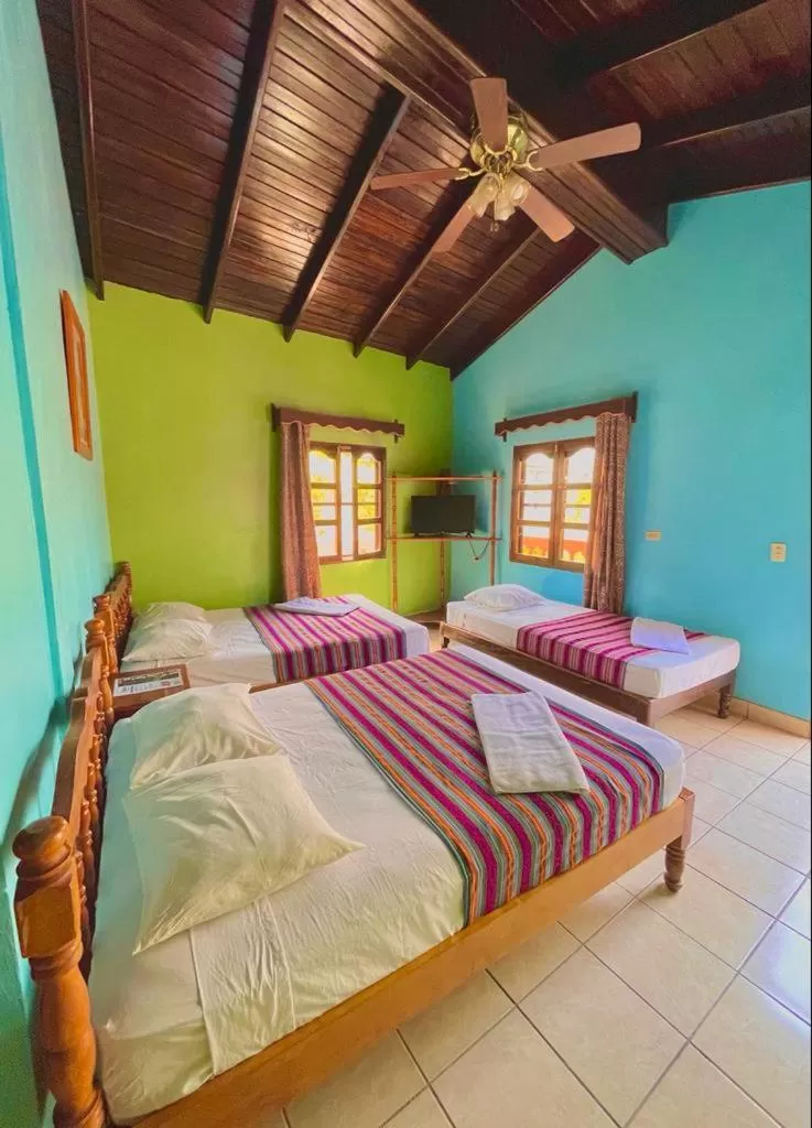 fireplace, Bed in Hotel Rosalila