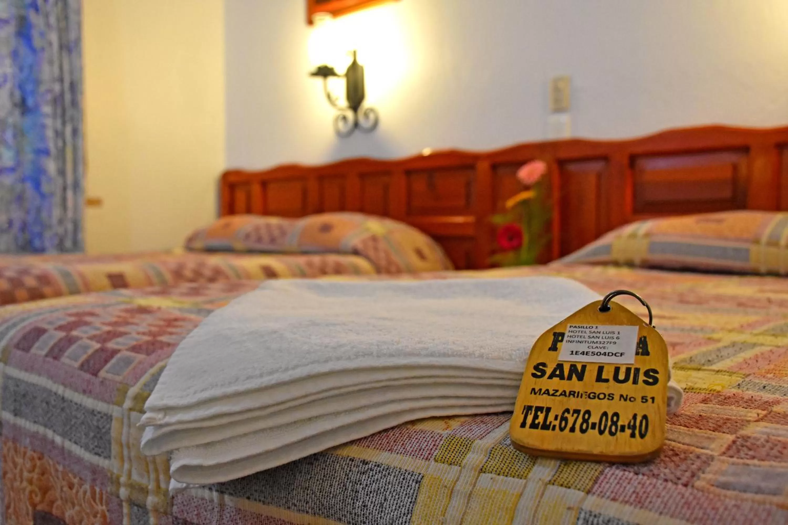 Bed in Hotel San Luis