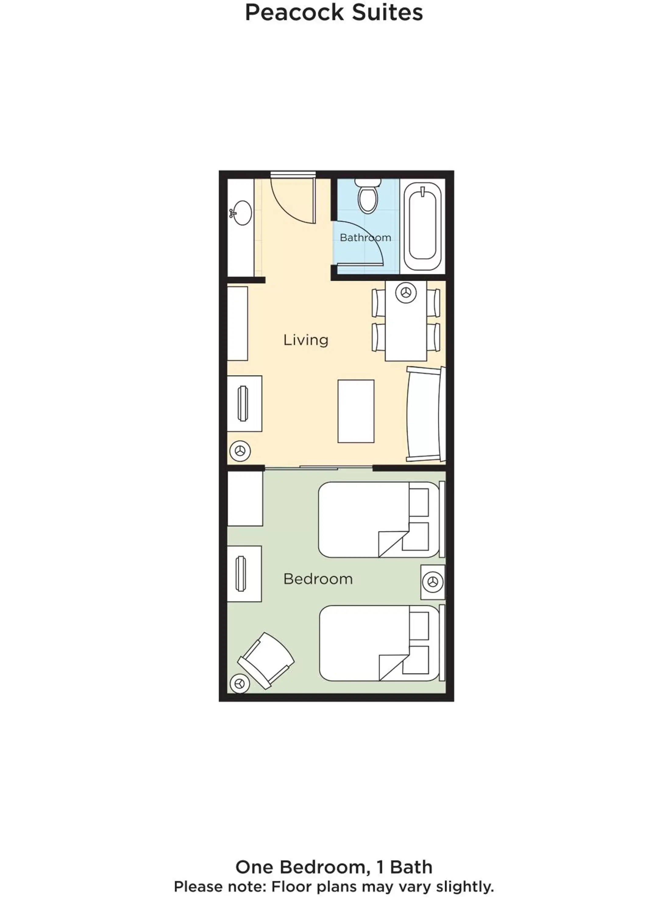 Floor Plan in Peacock Suites