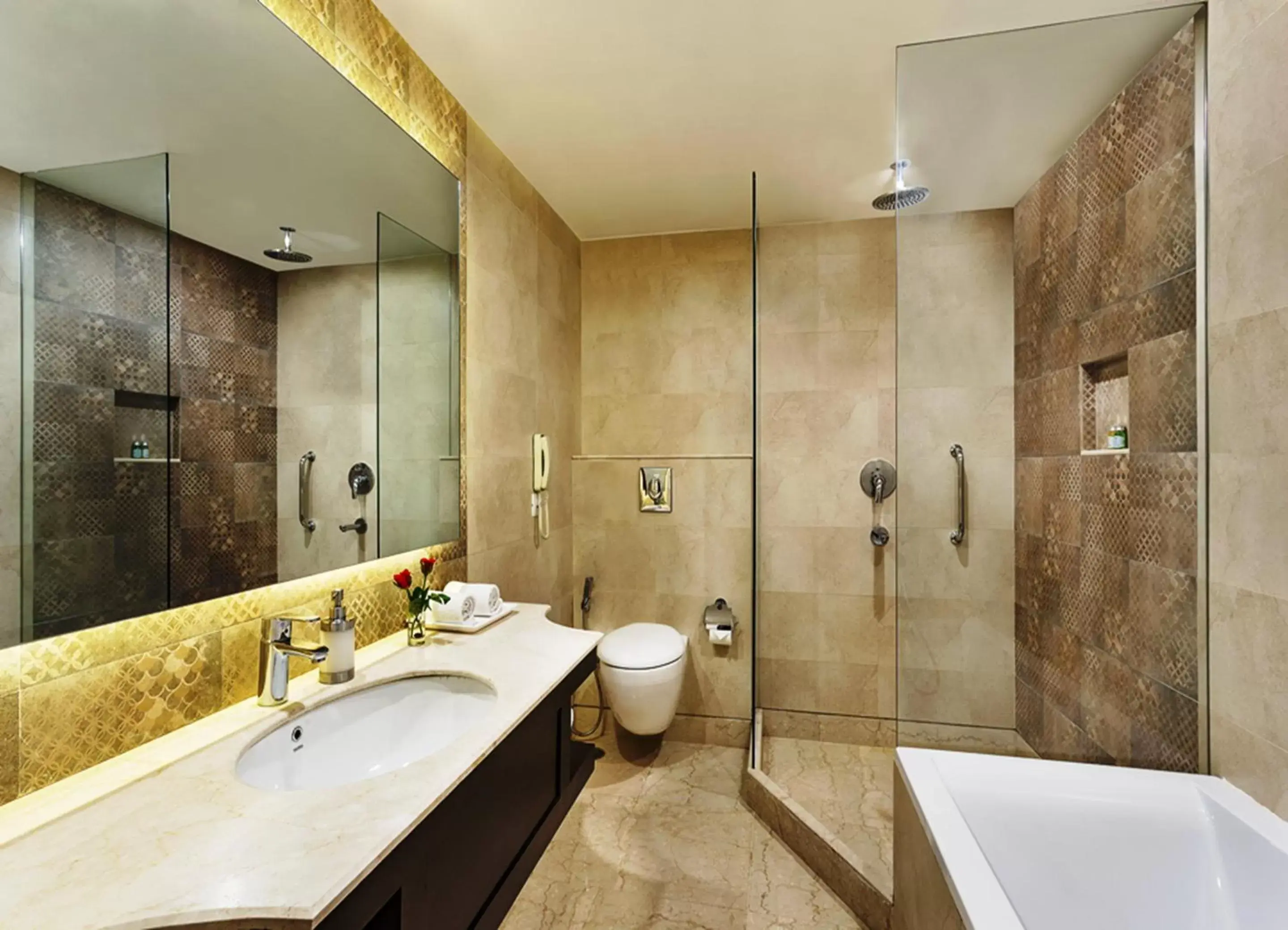 Bathroom in La Place Sarovar Portico