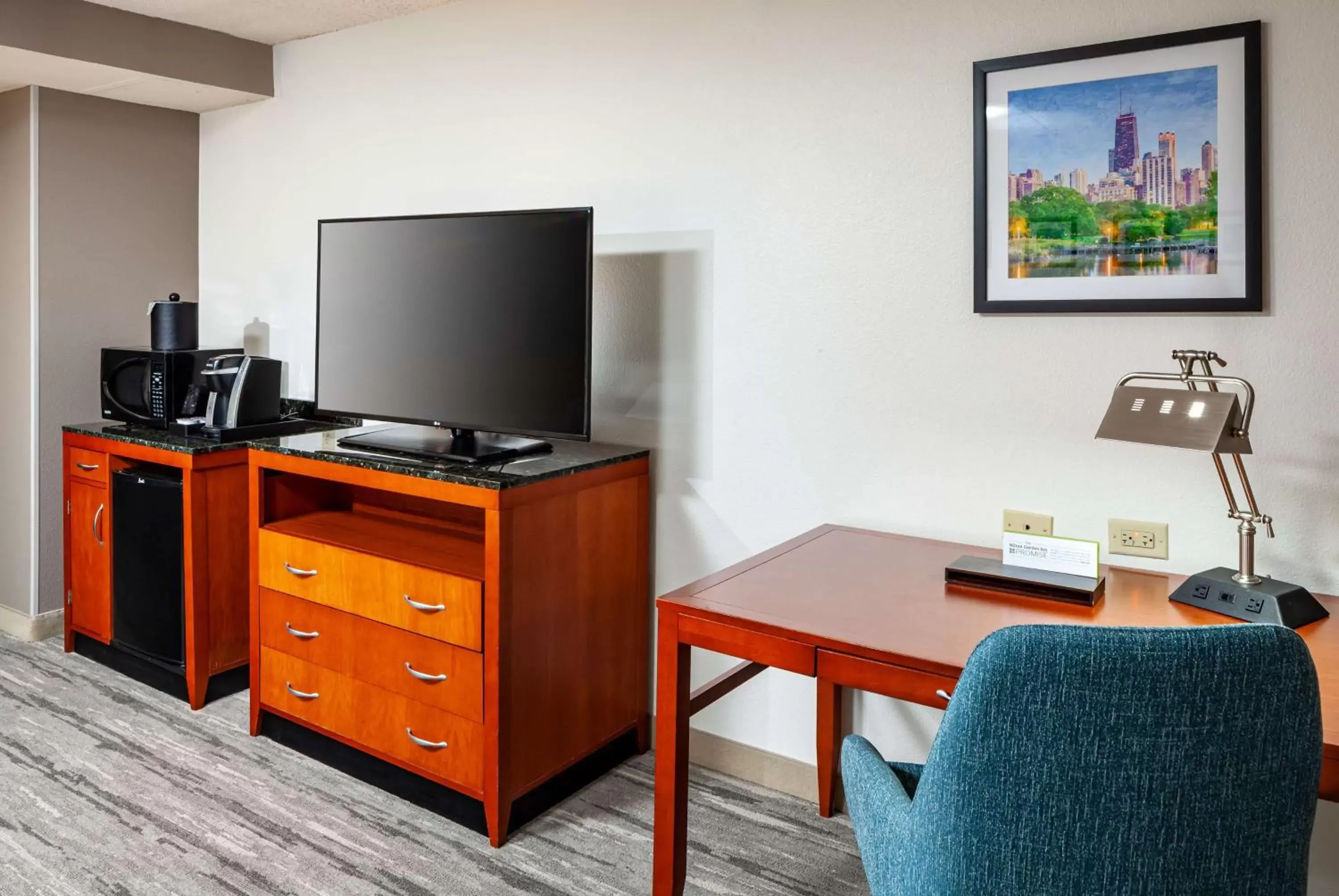 Bedroom, TV/Entertainment Center in Hilton Garden Inn Chicago O'Hare Airport