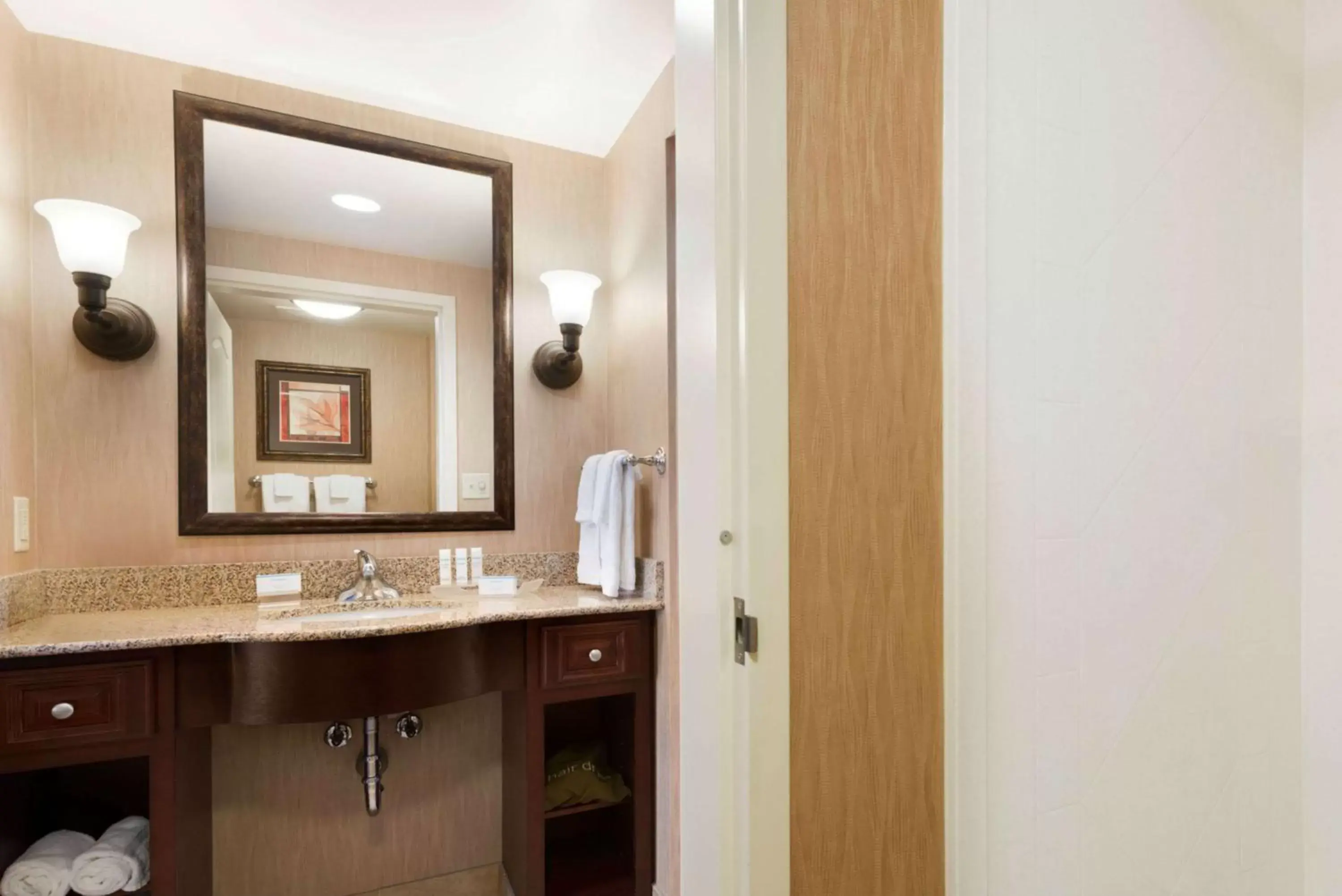 Bathroom, TV/Entertainment Center in Homewood Suites by Hilton Minneapolis - Saint Louis Park at West End