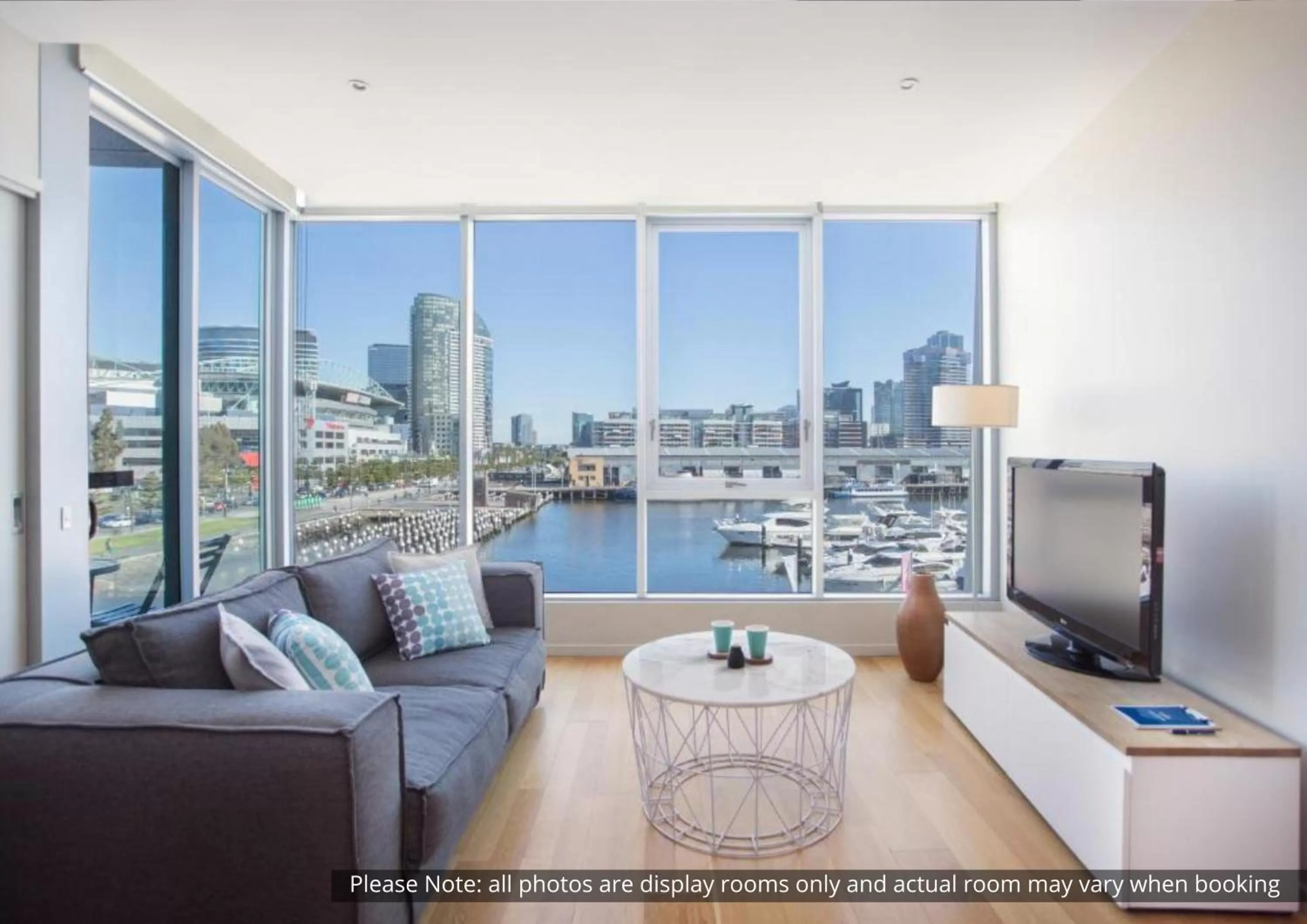 Communal lounge/ TV room in The Sebel Residences Melbourne Docklands Serviced Apartments