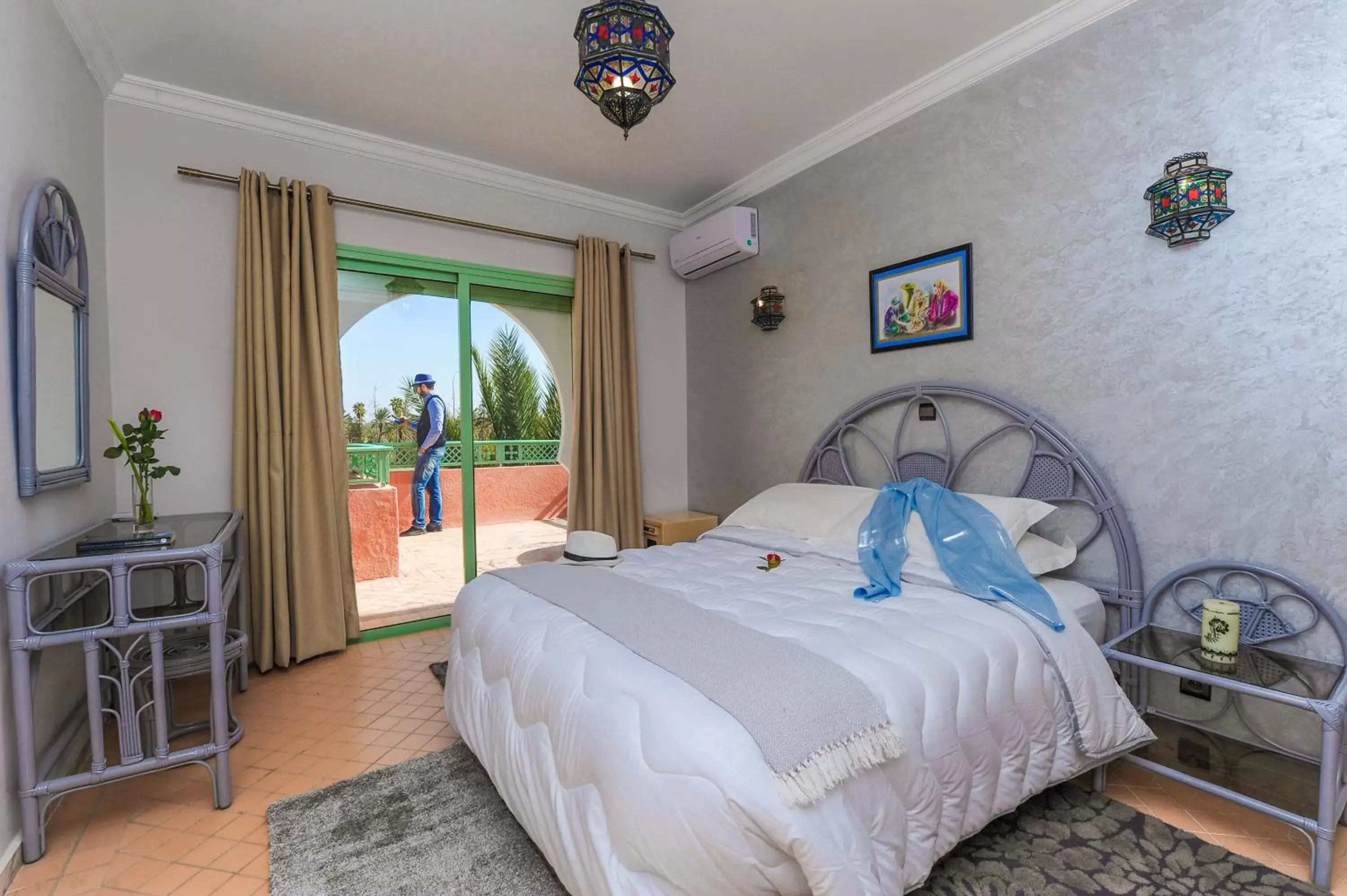 Balcony/Terrace, Bed in In Club Palmeraie Resorts