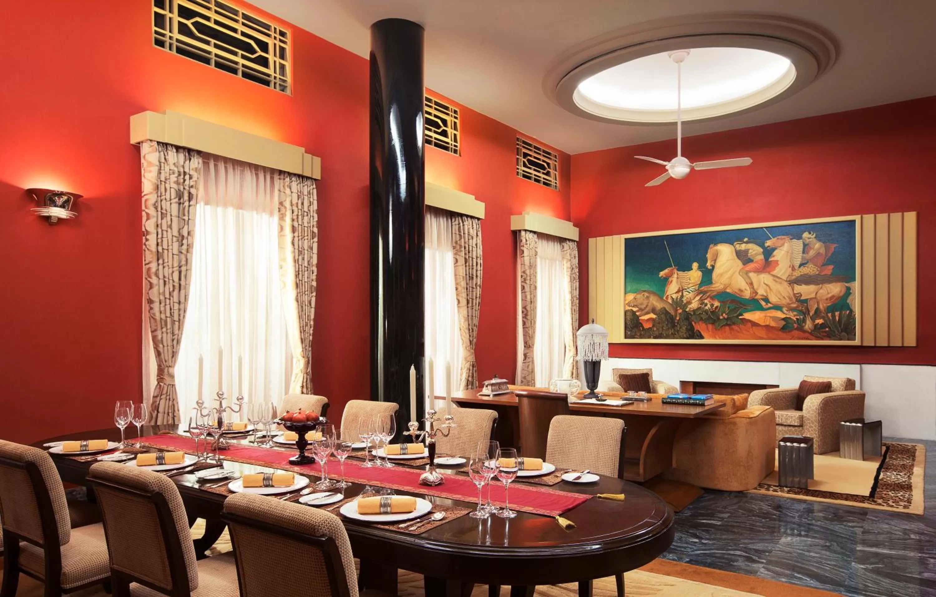 Dining area in Umaid Bhawan Palace Jodhpur