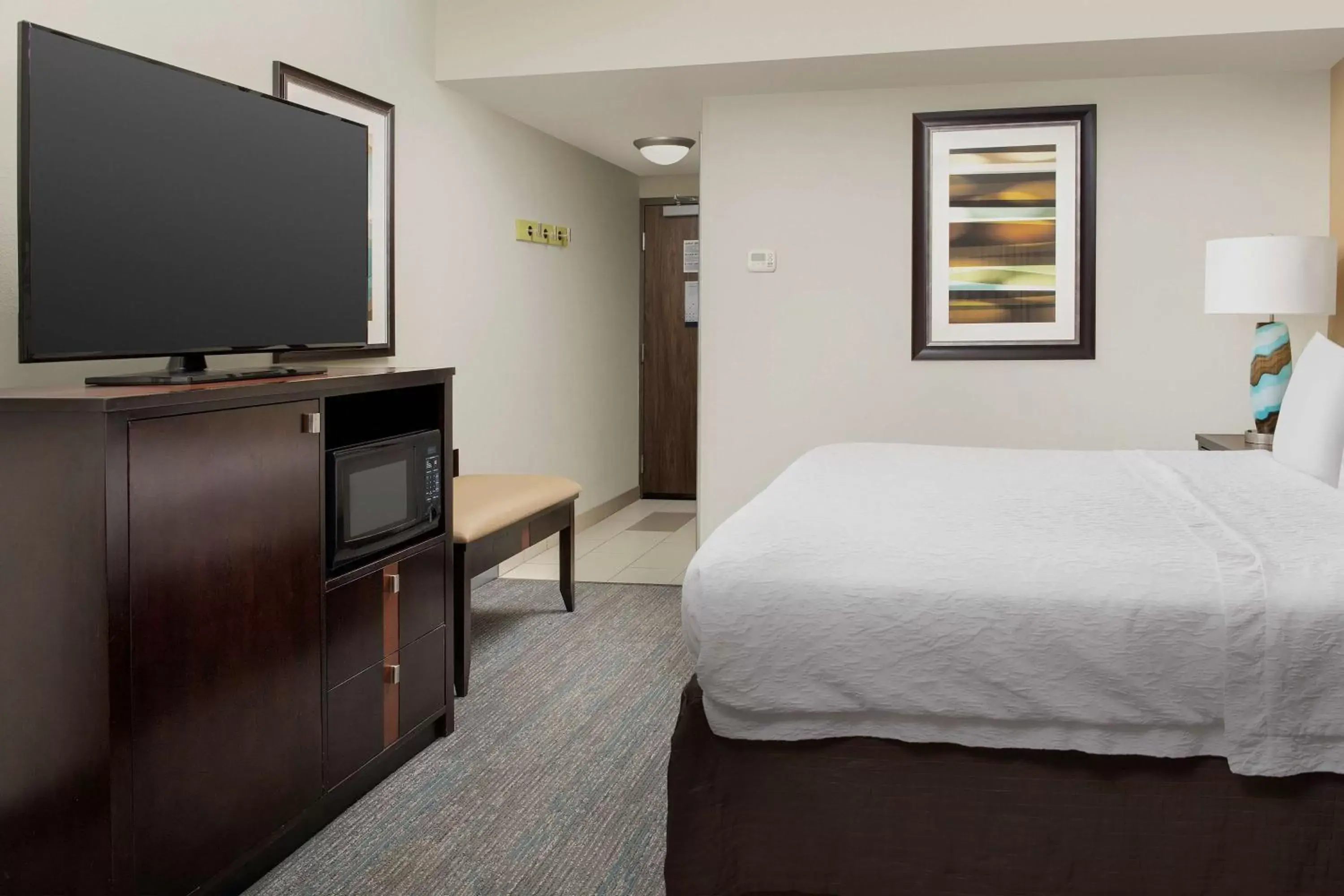 Bedroom, TV/Entertainment Center in Hampton Inn & Suites Alpharetta-Windward