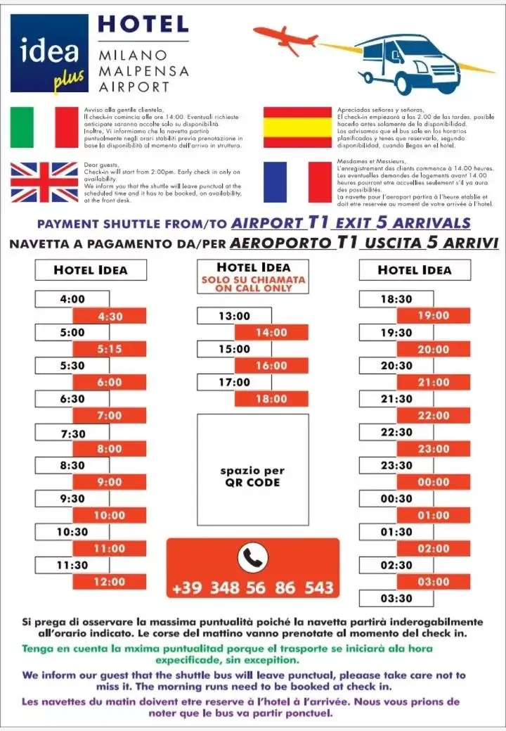 shuttle, Floor Plan in Idea Hotel Milano Malpensa Airport