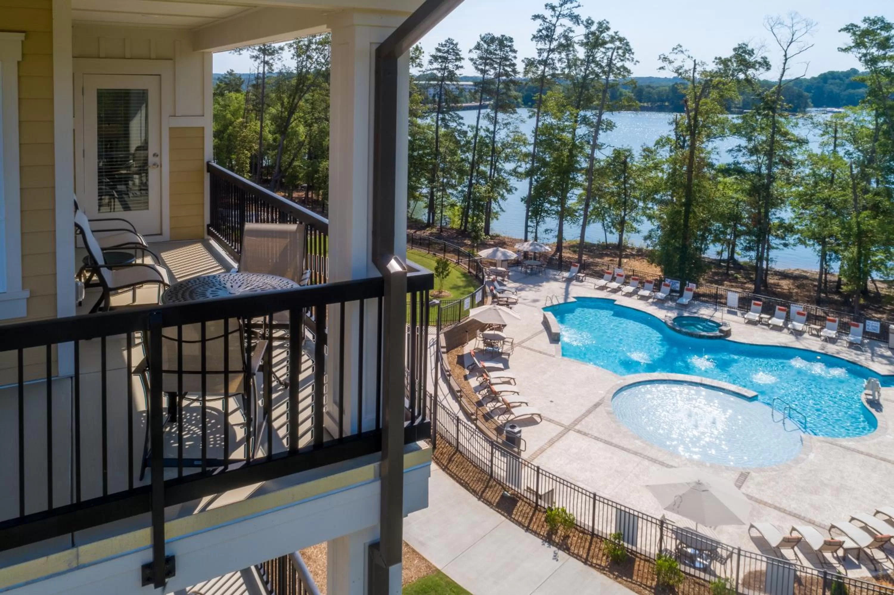 Balcony/Terrace, Pool View in Lakeside Lodge Clemson