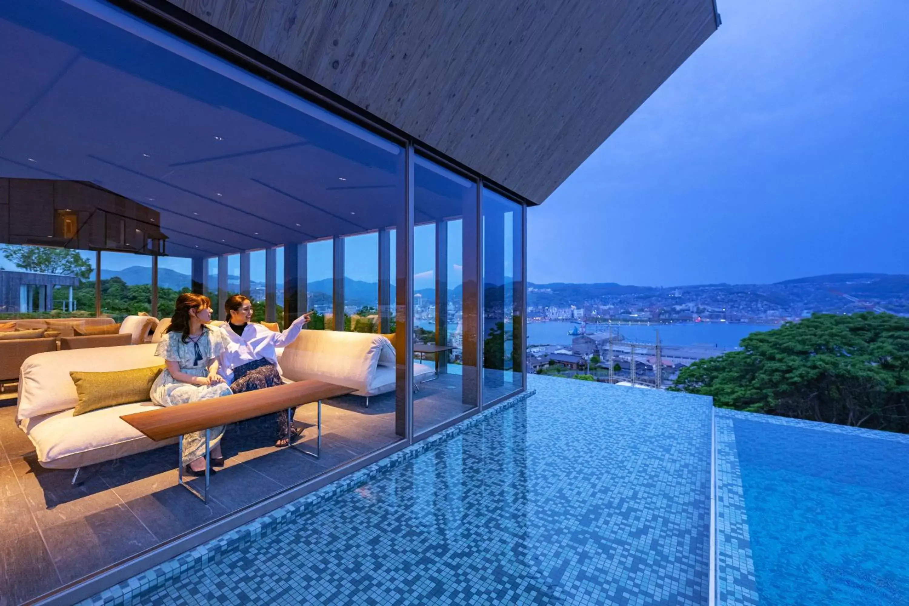 Night, Swimming Pool in Garden Terrace Nagasaki Hotel & Resort