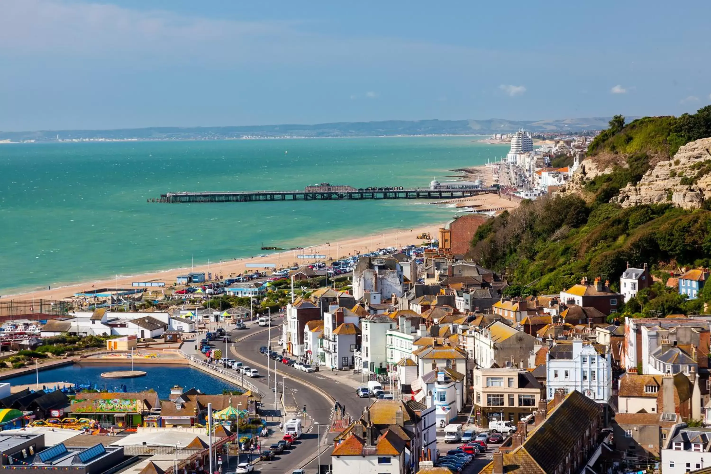 Beach, Bird's-eye View in Royal Victoria Hotel