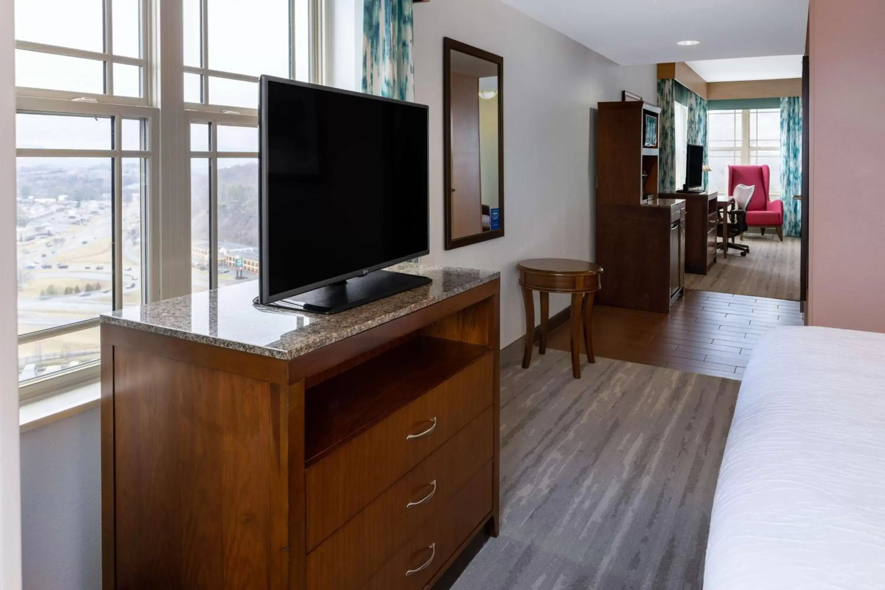 Bed, TV/Entertainment Center in Hilton Garden Inn Roanoke